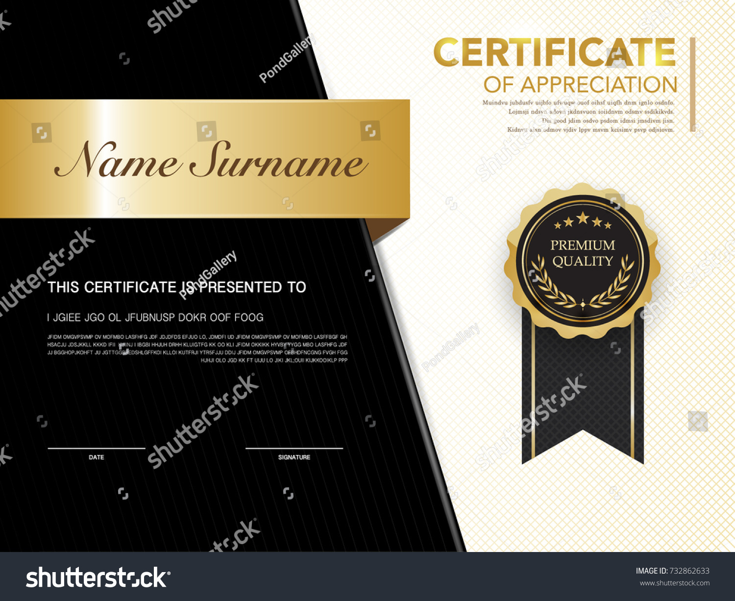 diploma certificate template black and gold - Royalty Free Stock Vector ...