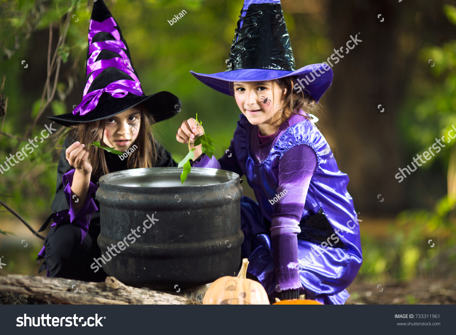 Two little witches cooking #733311961