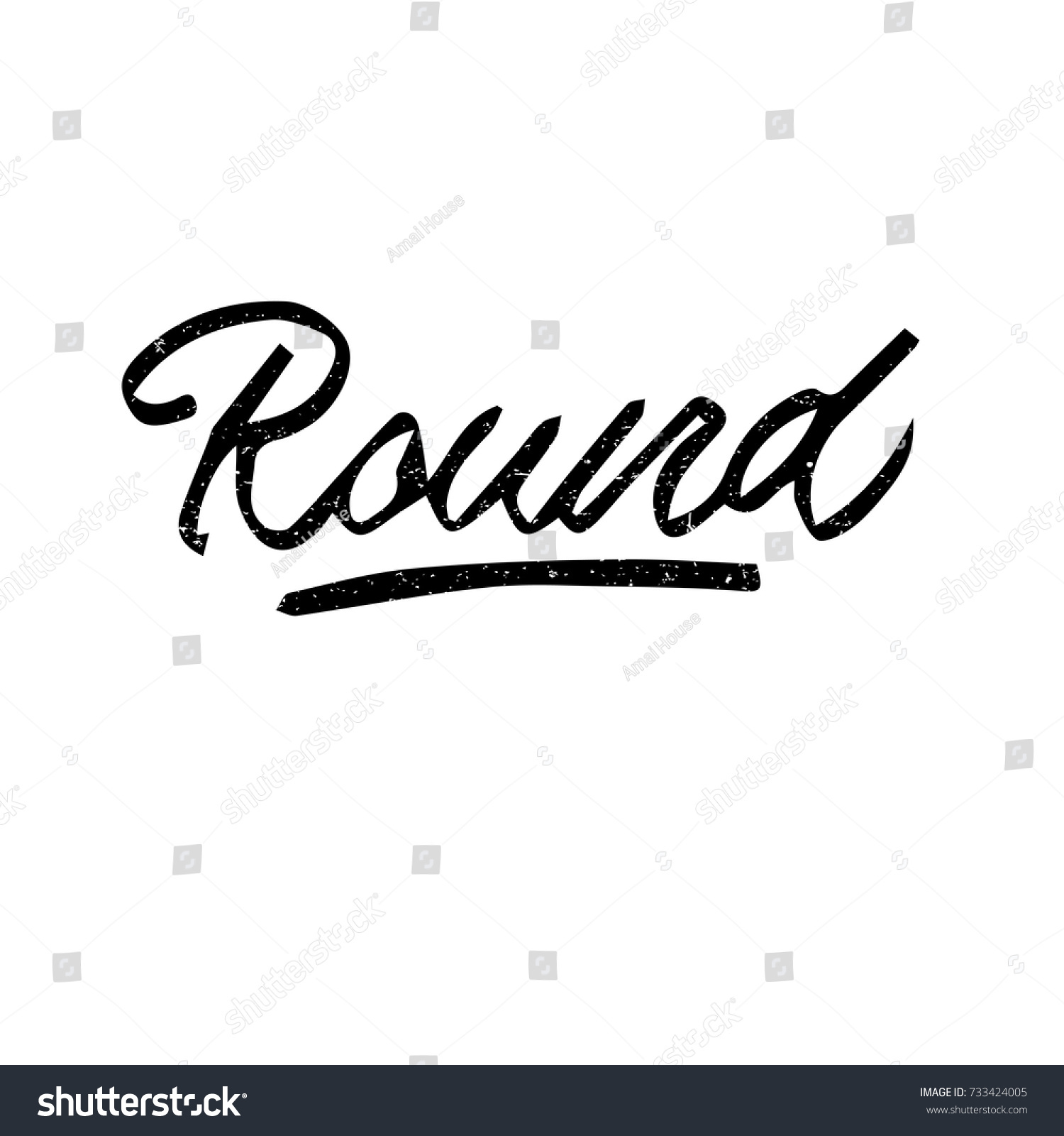 Round Ink Hand Lettering Modern Brush Royalty Free Stock Vector