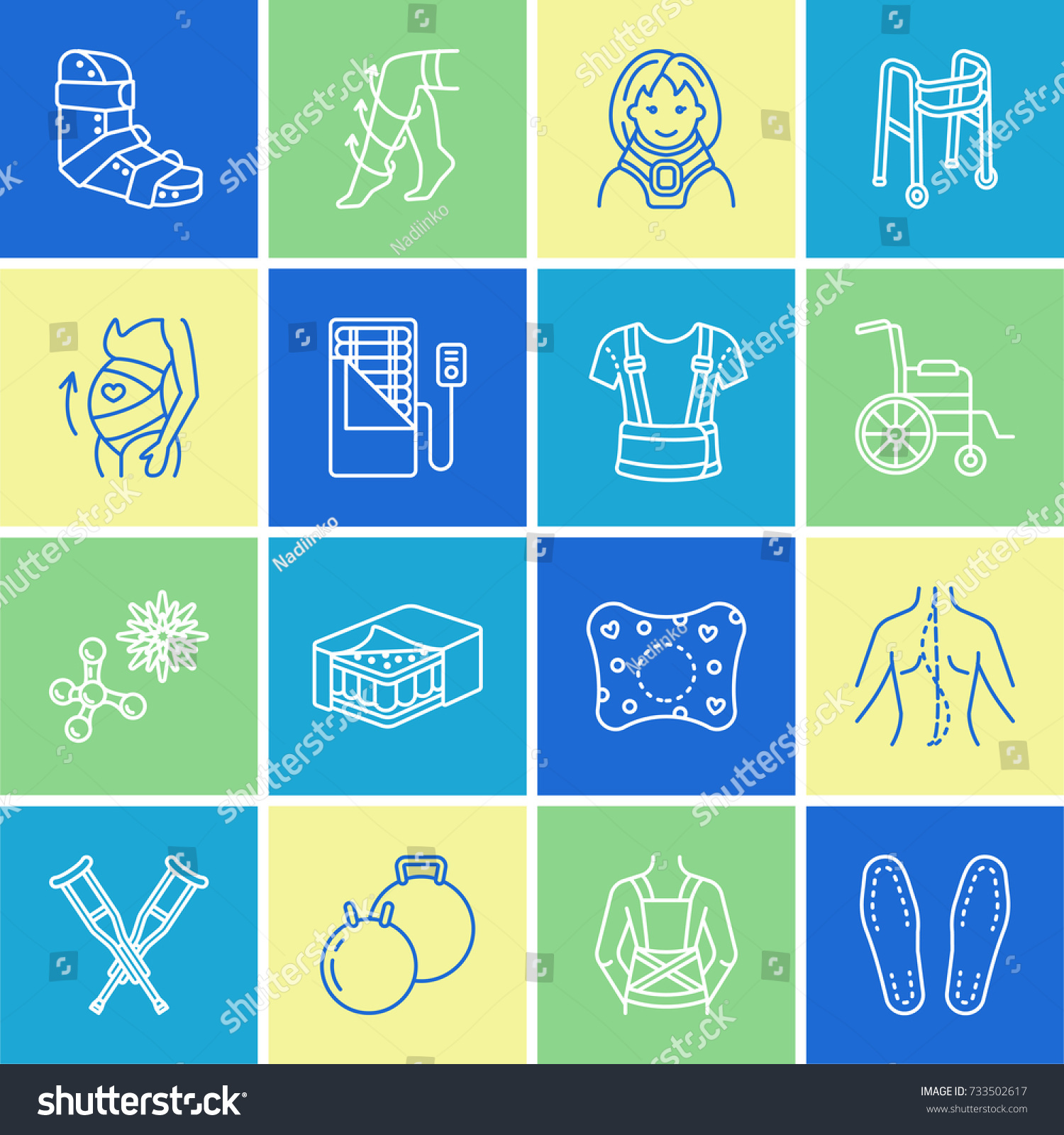 Orthopedic Trauma Rehabilitation Line Icons Royalty Free Stock Vector Avopix Com