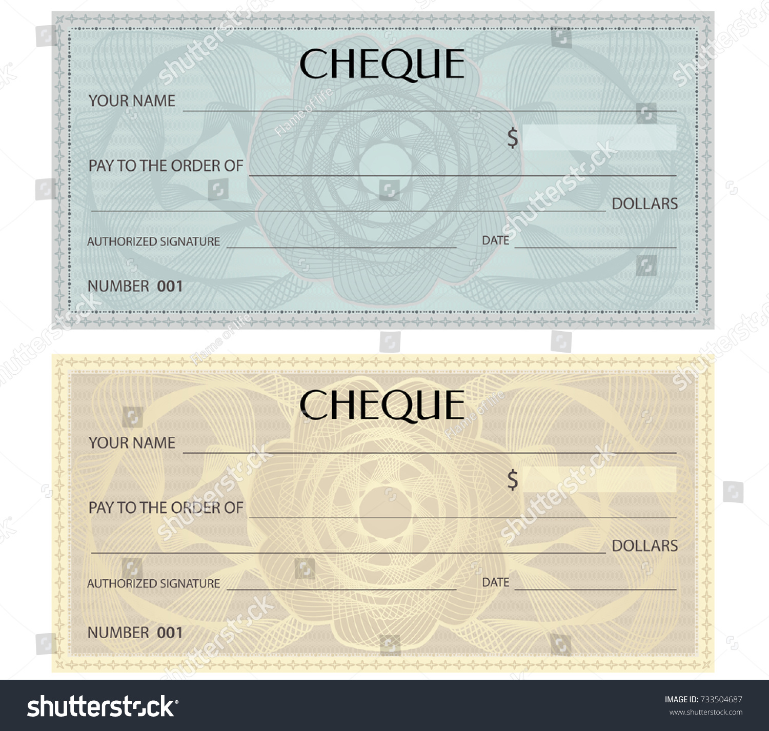Check (cheque), Chequebook template. Guilloche - Royalty Free Stock ...