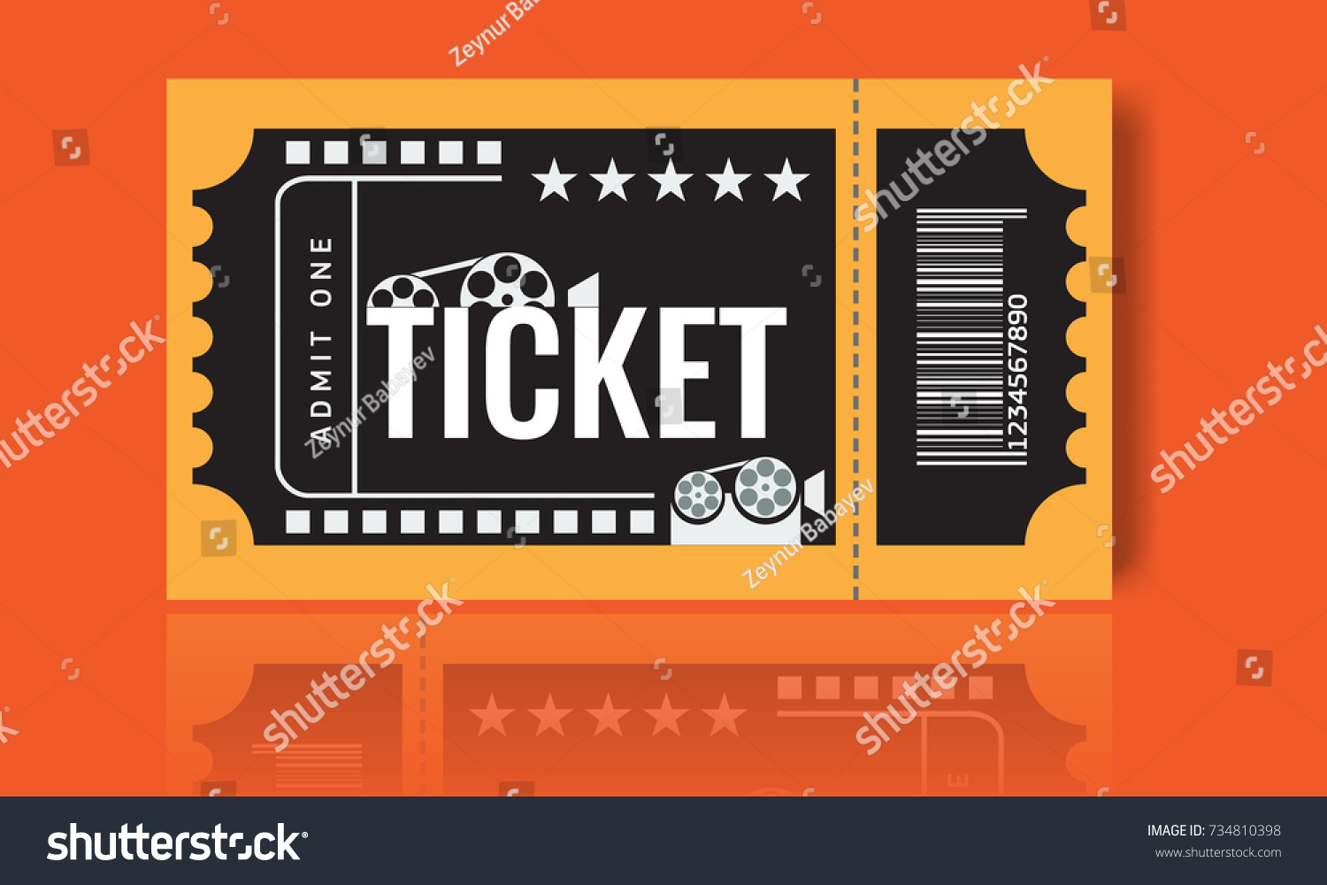 Cinema ticket sample template design. Trendy - Royalty Free Stock ...