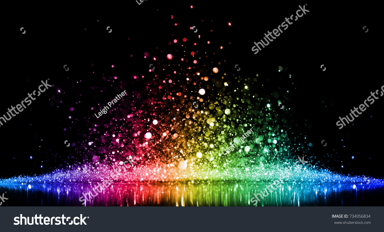Rainbow of sparkling glittering lights abstract background #734956834
