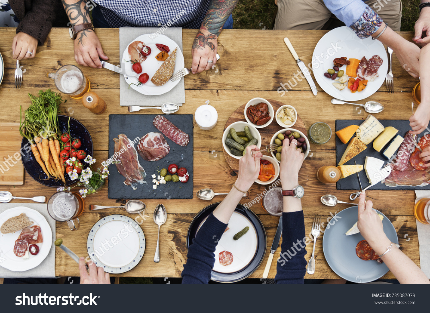 Group Of People Dining Concept #735087079