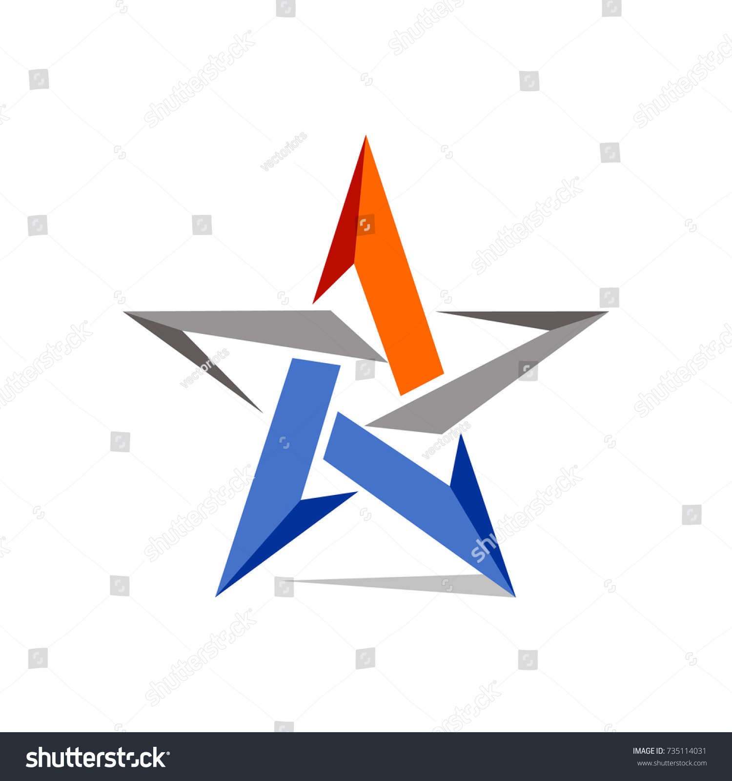 Stylized star logo design template vector Royalty Free Stock Vector Stylized star logo design template vector Royalty Free Stock Vector