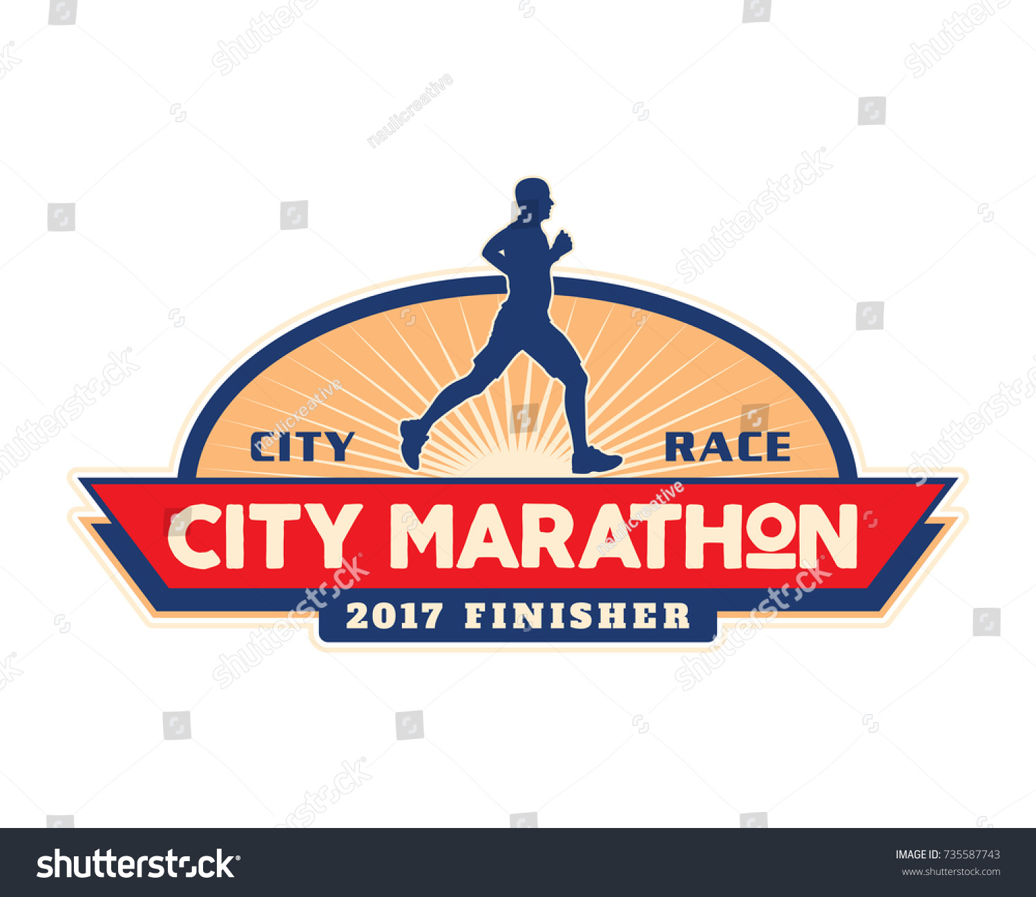 Modern Urban Marathon Badge Emblem Illustration - Royalty Free Stock ...