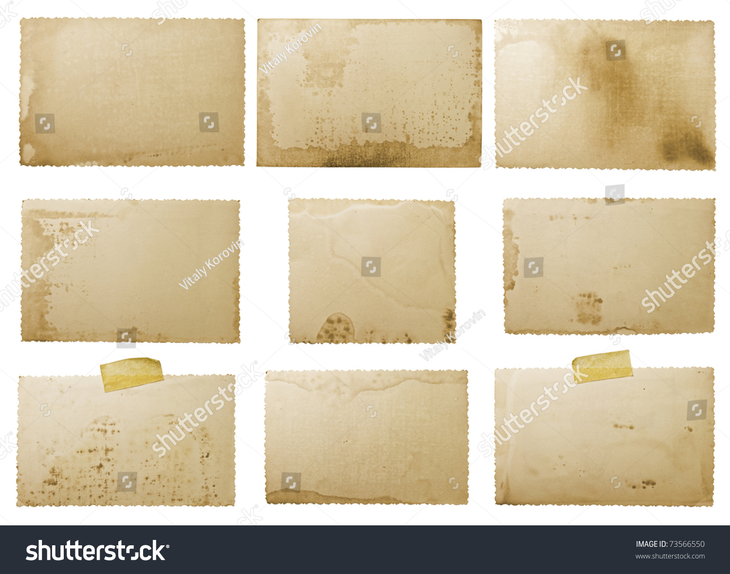old photo paper texture isolated on white background #73566550