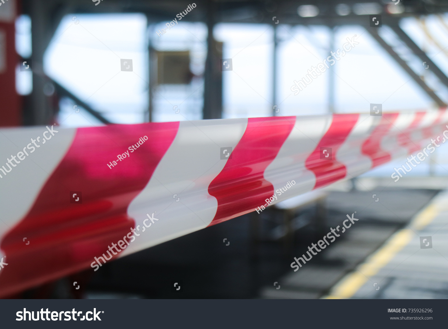 White and red strip barrier tape #735926296