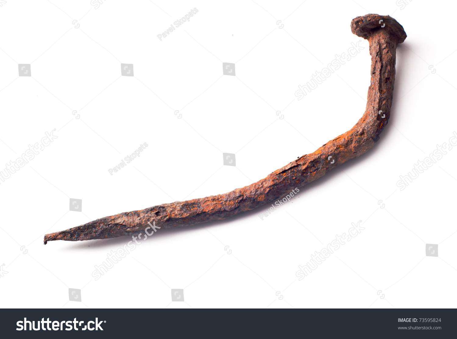 Old rusty nail (antique hand-forged) #73595824