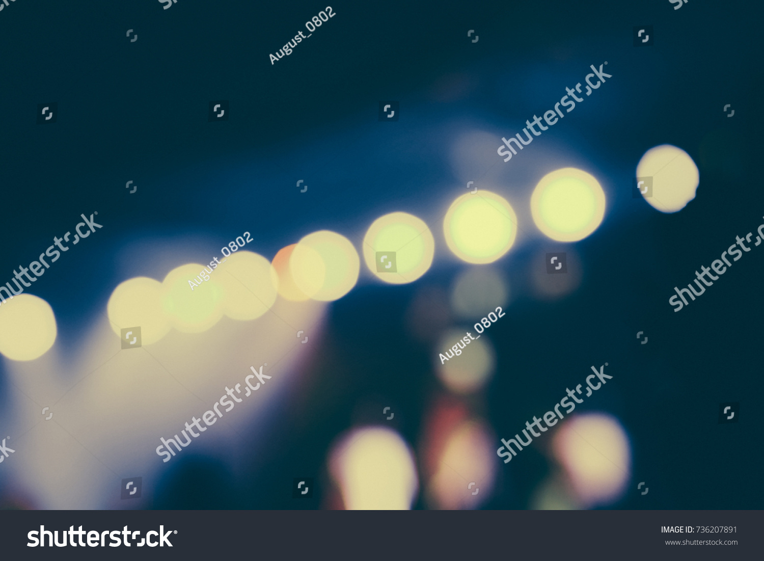 Defocused entertainment concert lighting on stage, blurred disco party and Concert Live. #736207891