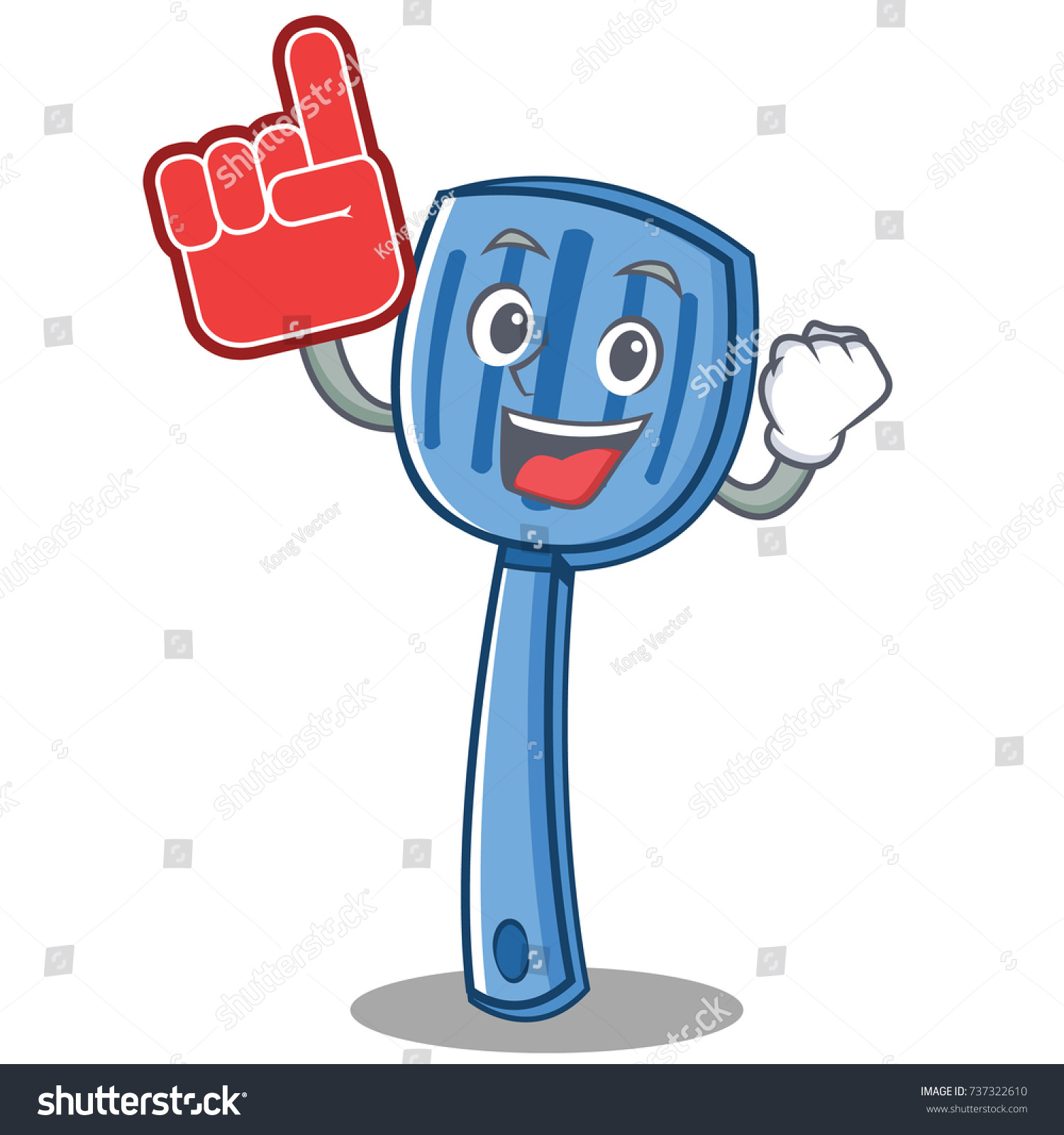 Foam finger spatula character cartoon style - Royalty Free Stock Vector ...