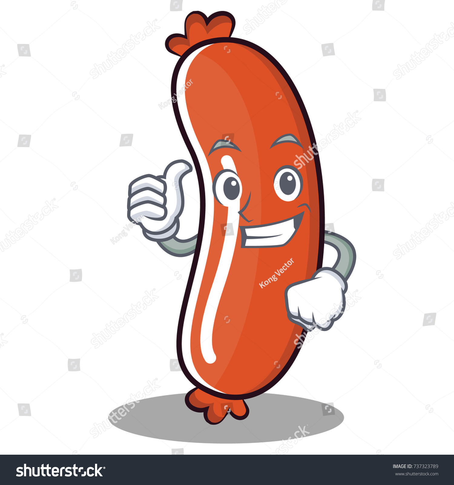 Thumbs up sausage character cartoon style - Royalty Free Stock Vector ...