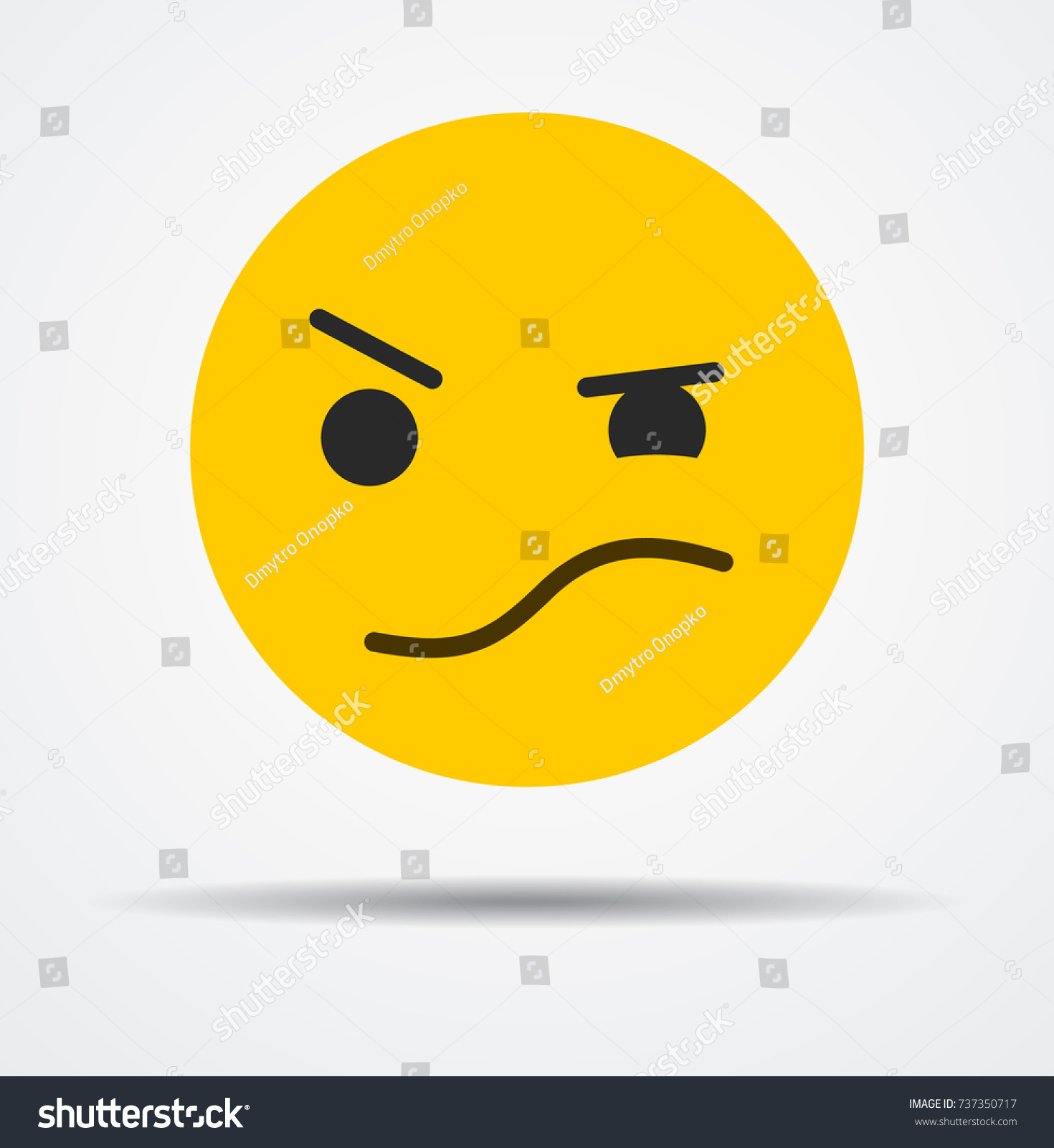 Crazy emoticon in a flat design - Royalty Free Stock Vector 737350717 ...