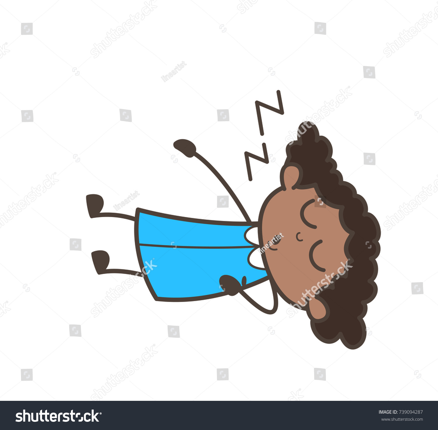 Sleeping Girl Character Vector Royalty Free Stock Vector 739094287