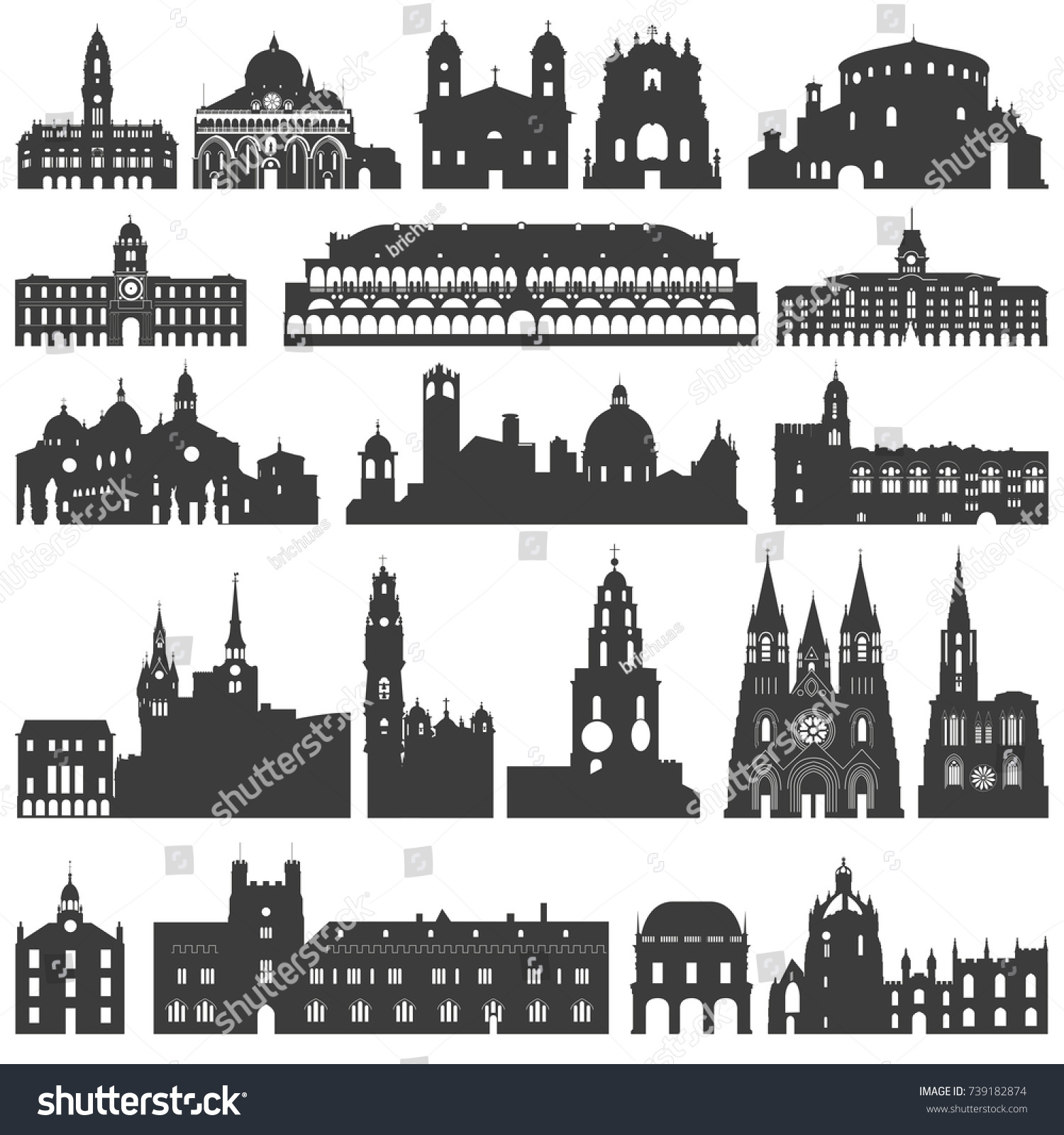 Vector Collection Of Isolated Palaces Temples Royalty Free Stock Vector 739182874 1867