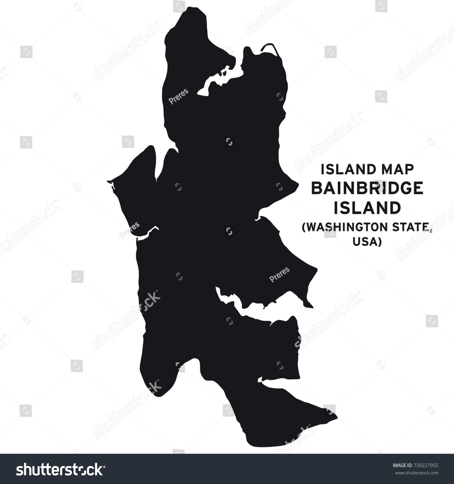 Island Map Of Bainbridge Island Washington State Royalty Free Stock   Avopix 739227955 