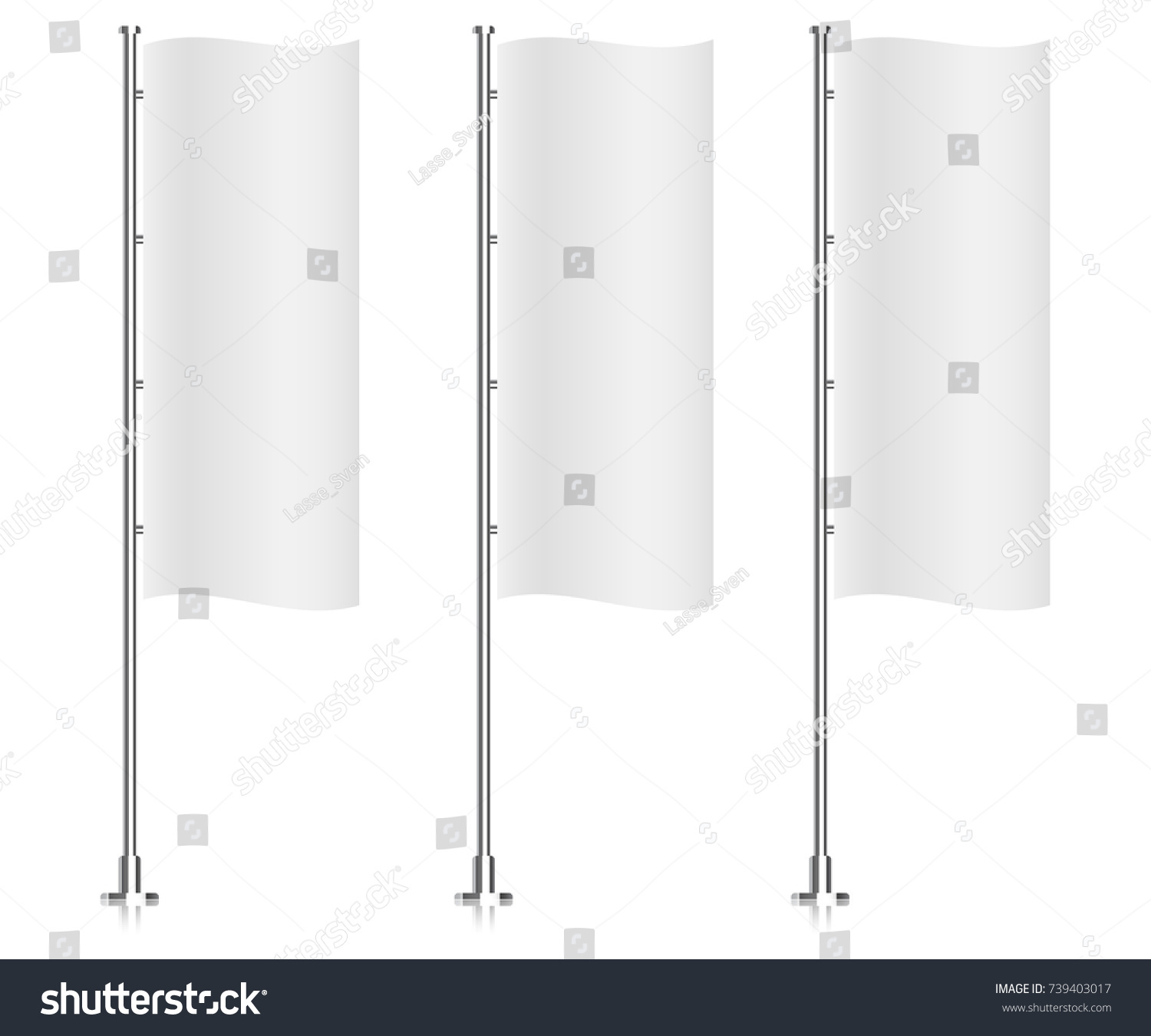 Vertical flag mockup. Banner white flag templates #739403017