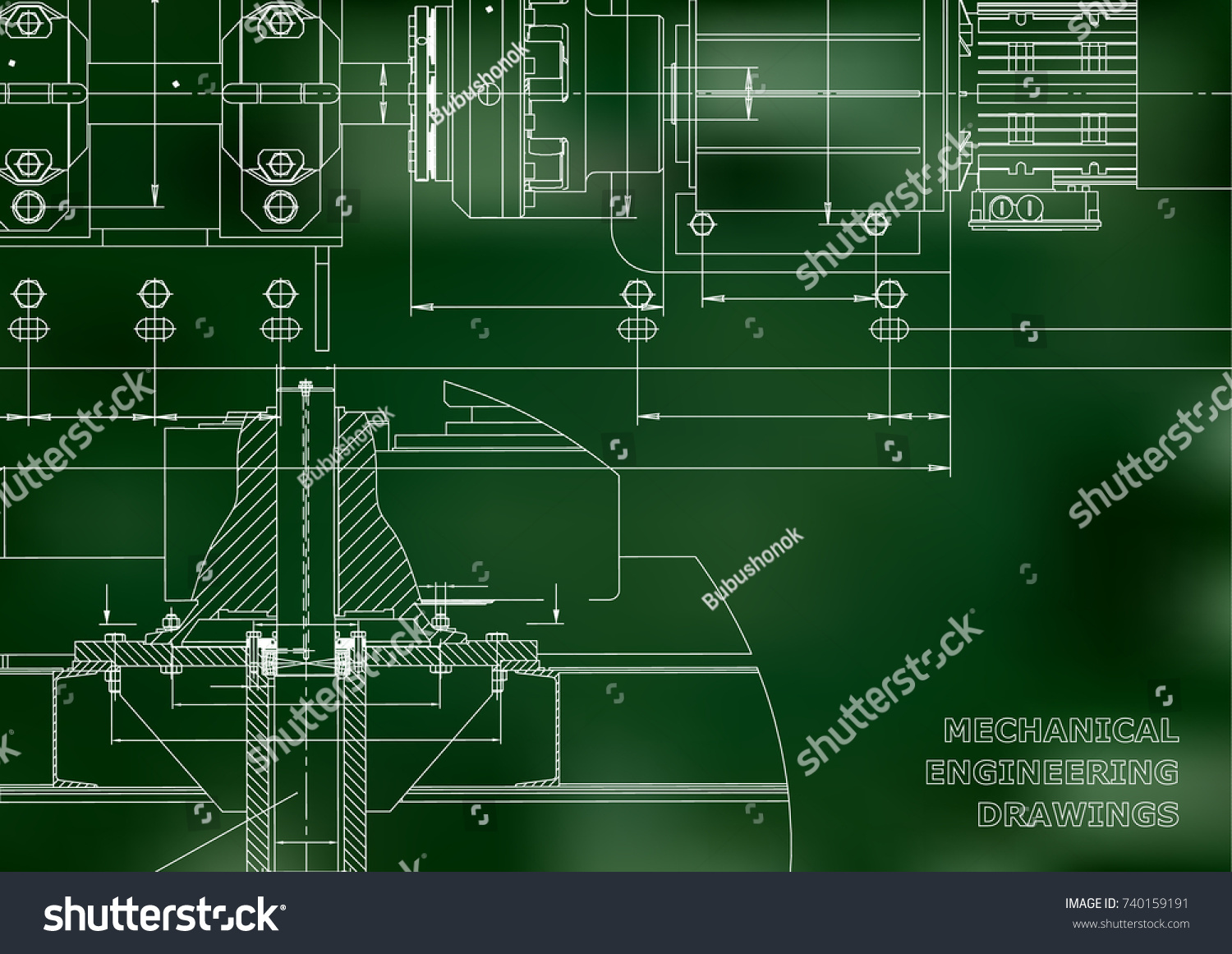 Mechanical engineering drawings. Technical - Royalty Free Stock Vector ...