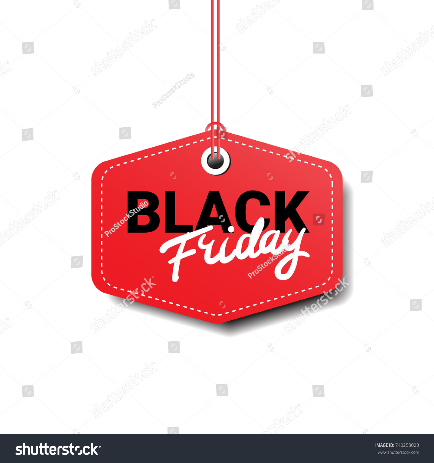 Black Friday Tag Isolated Big Sale Logo Design Flat Vector Illustration #740258020