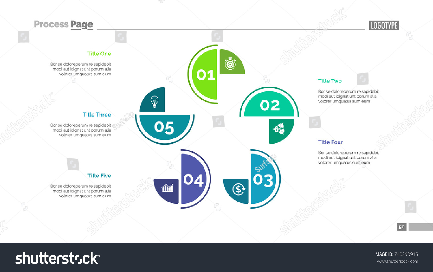 Cycle Chart with Five Elements Template - Royalty Free Stock Vector ...