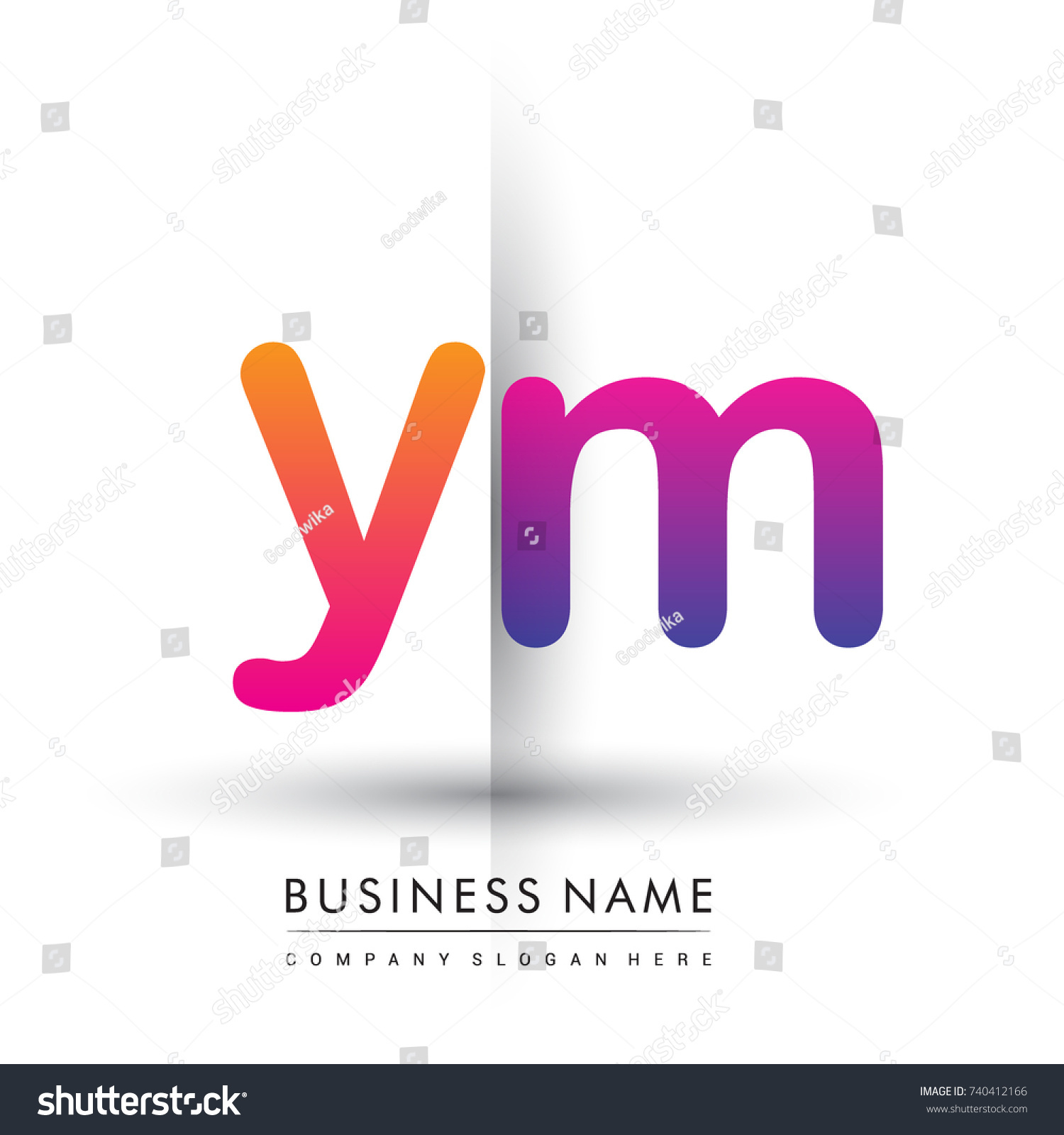 initial logo YM lowercase letter, orange and - Royalty Free Stock ...