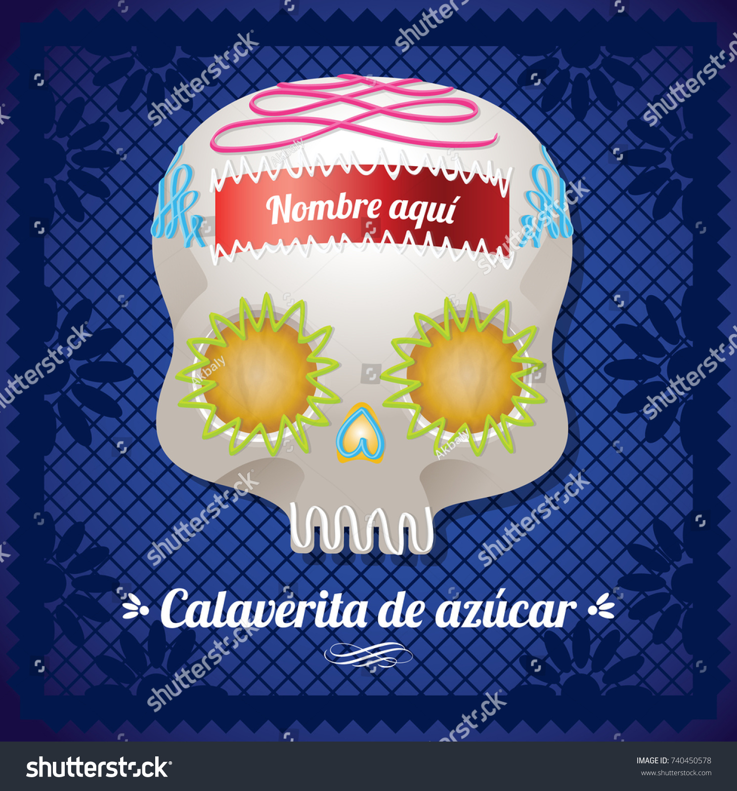 Calaverita De Azúcar Sugar Skull In Spanish Royalty Free Stock Vector 740450578 4486