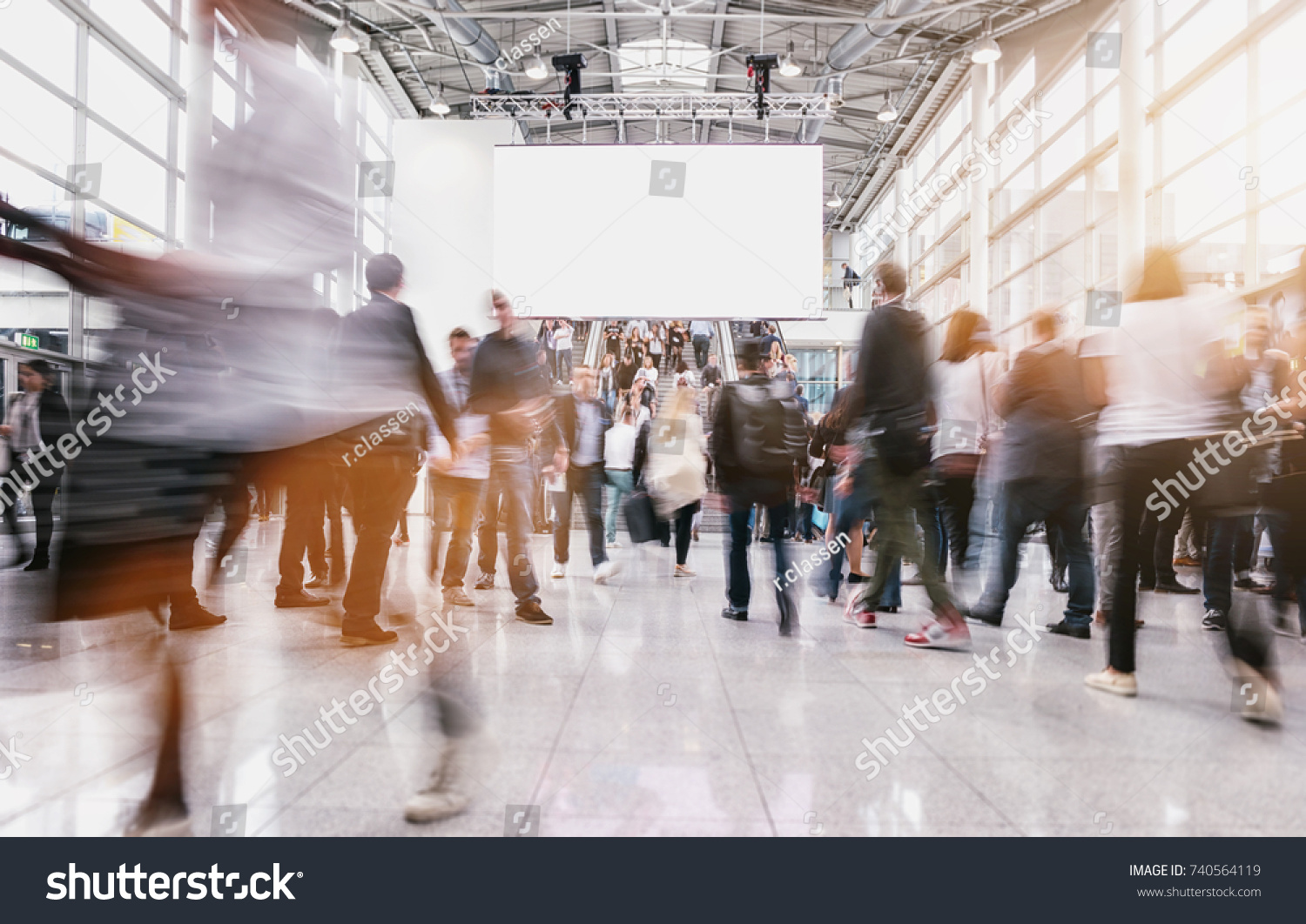 anonymous people at a trade fair  #740564119