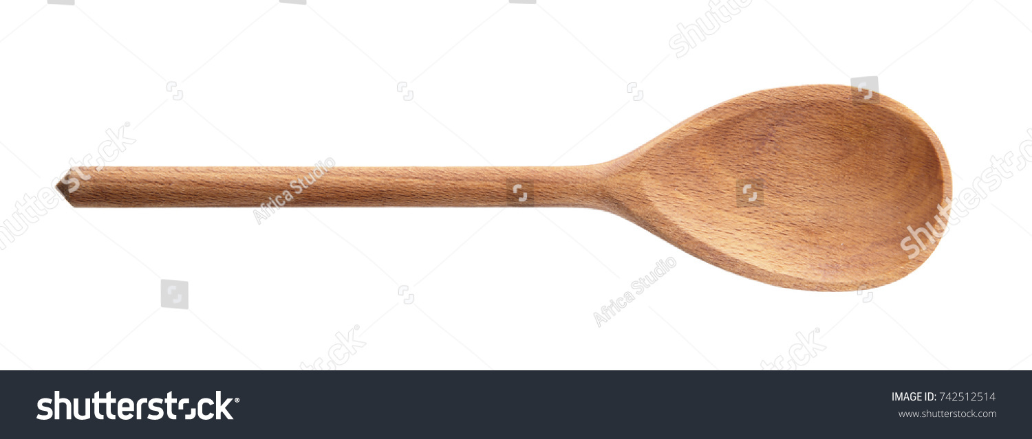 Wooden spoon on white background #742512514