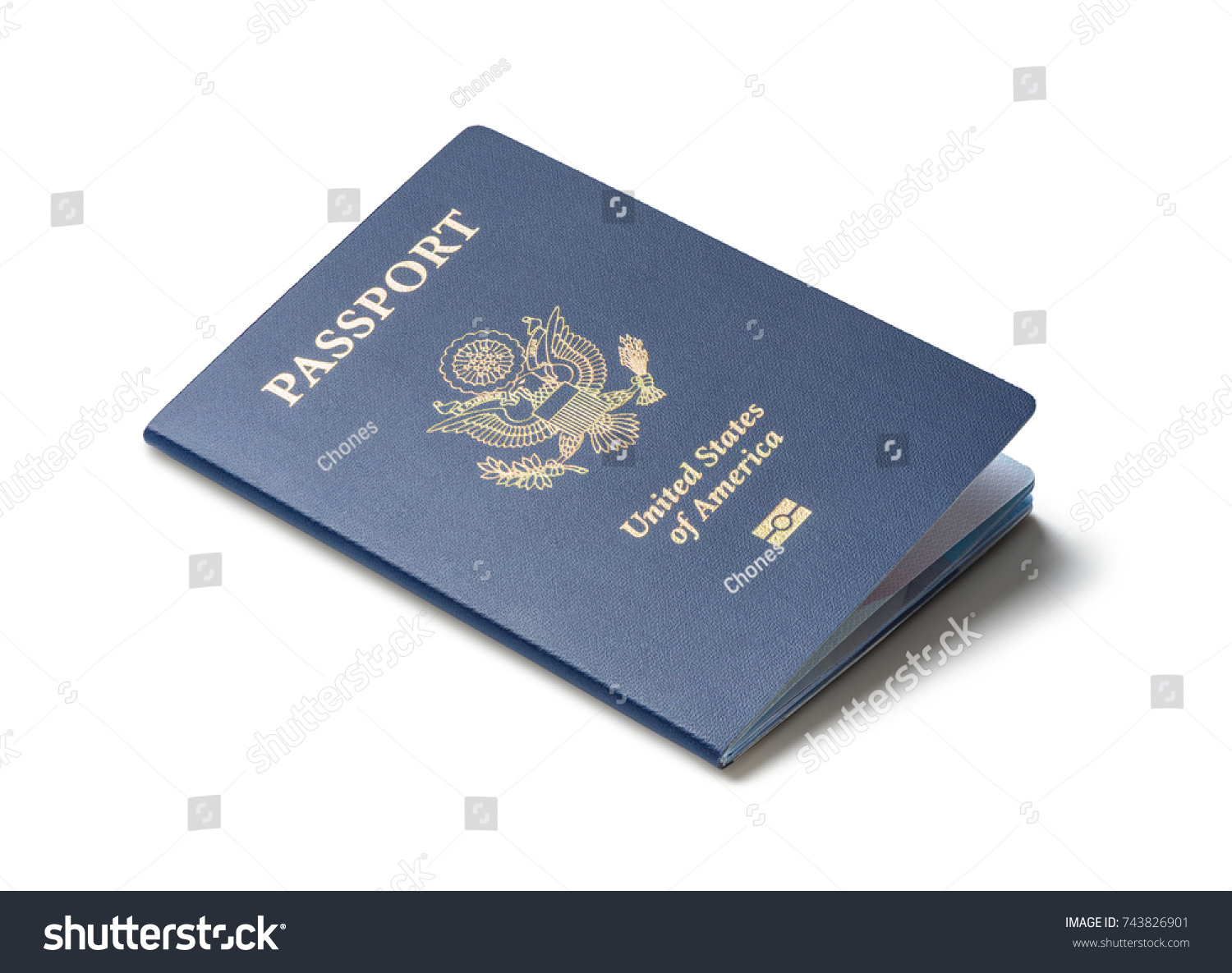 United States of America passport isolated on white background #743826901
