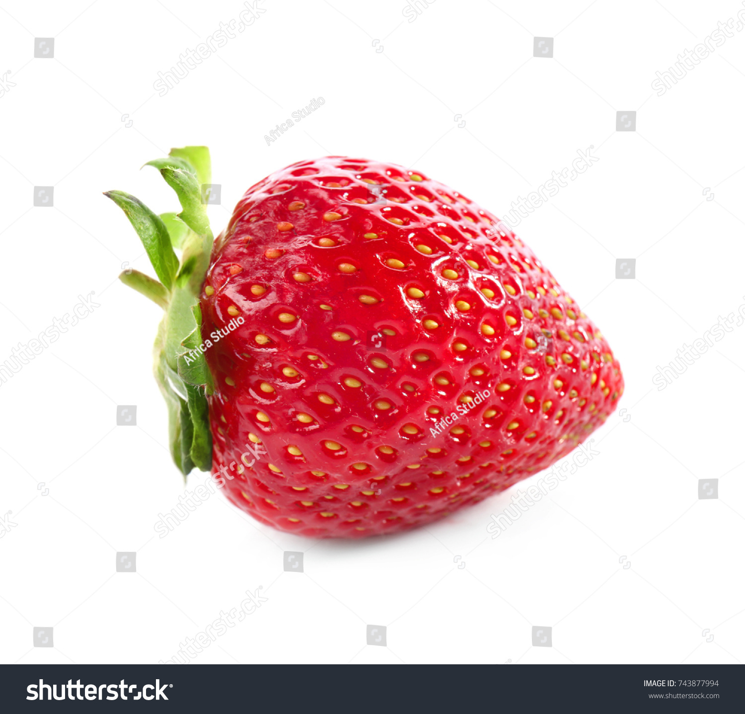 Delicious ripe strawberry on white background #743877994