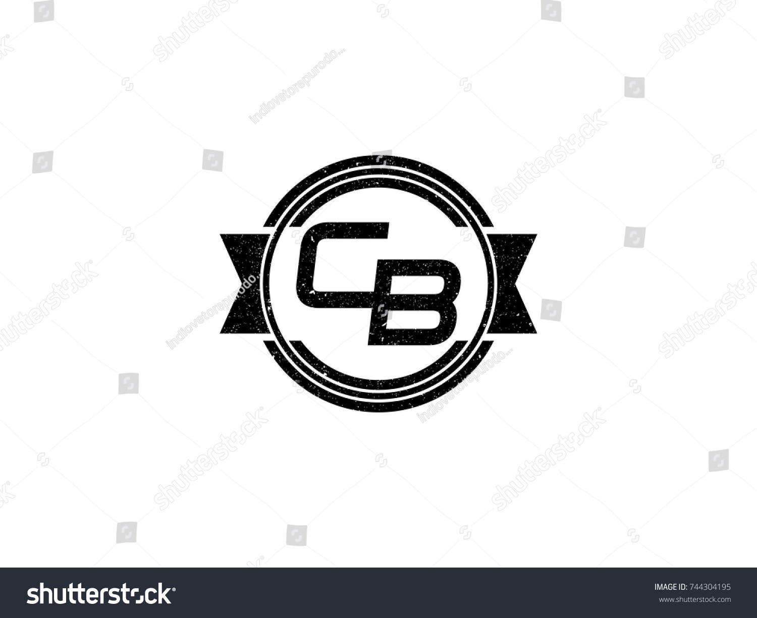 Badge initial letter CB logo vintage black - Royalty Free Stock Vector ...