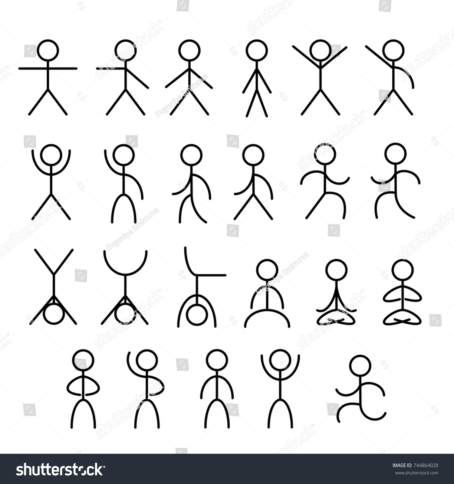 Schematic little people, dancing little man set, - Royalty Free Stock ...