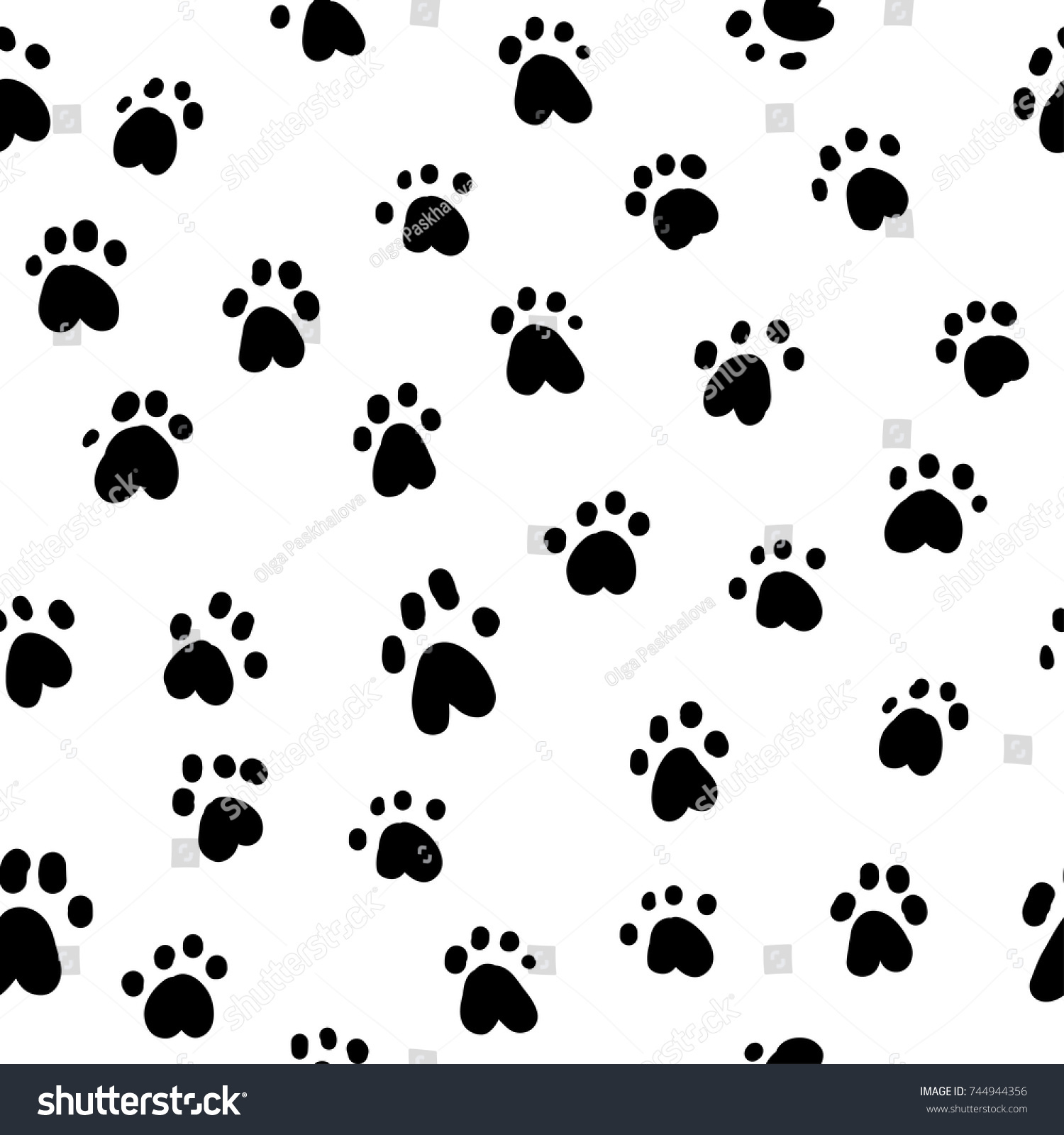 Paw print seamless. Traces of Cat Textile - Royalty Free Stock Vector ...