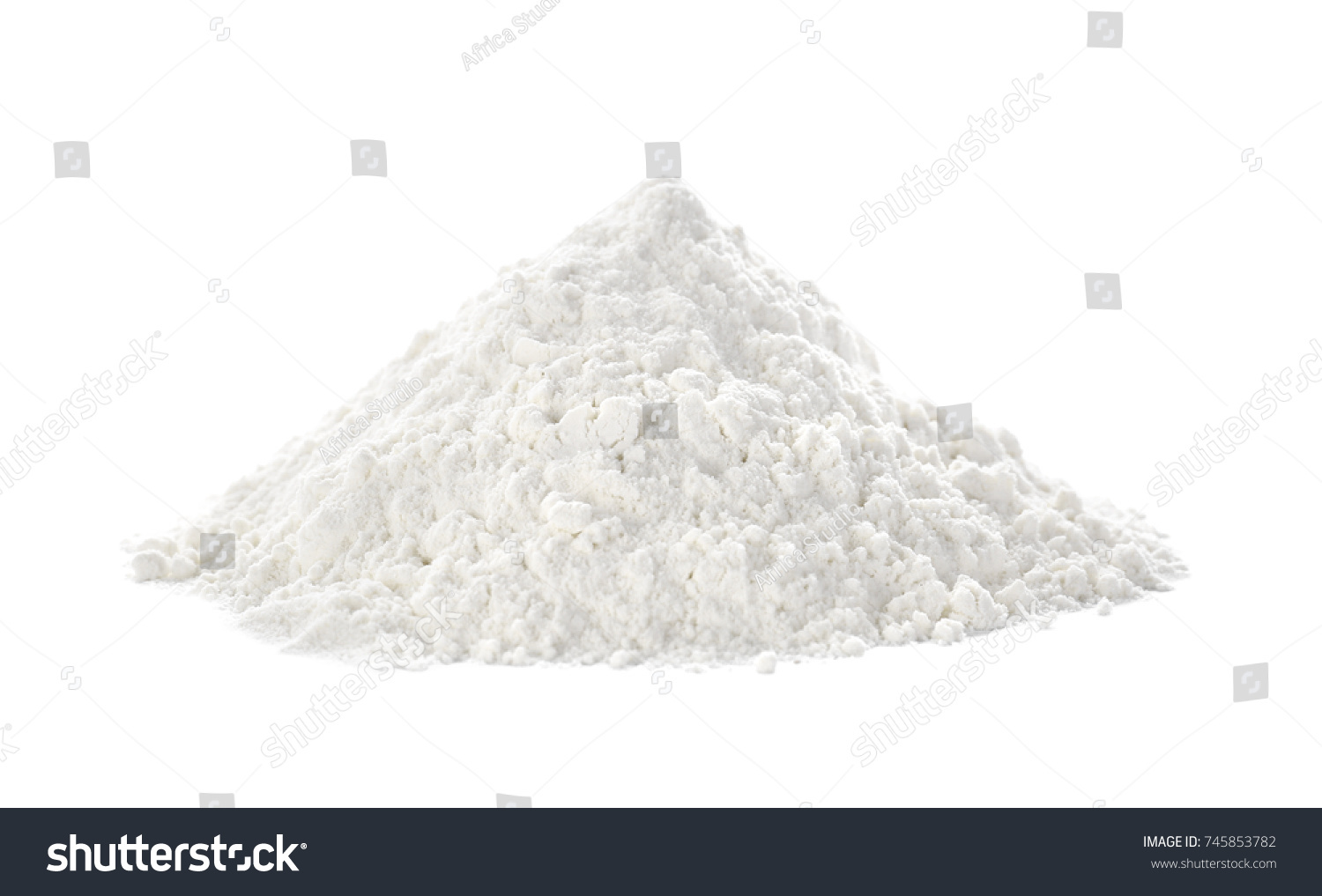 Heap of flour on white background #745853782