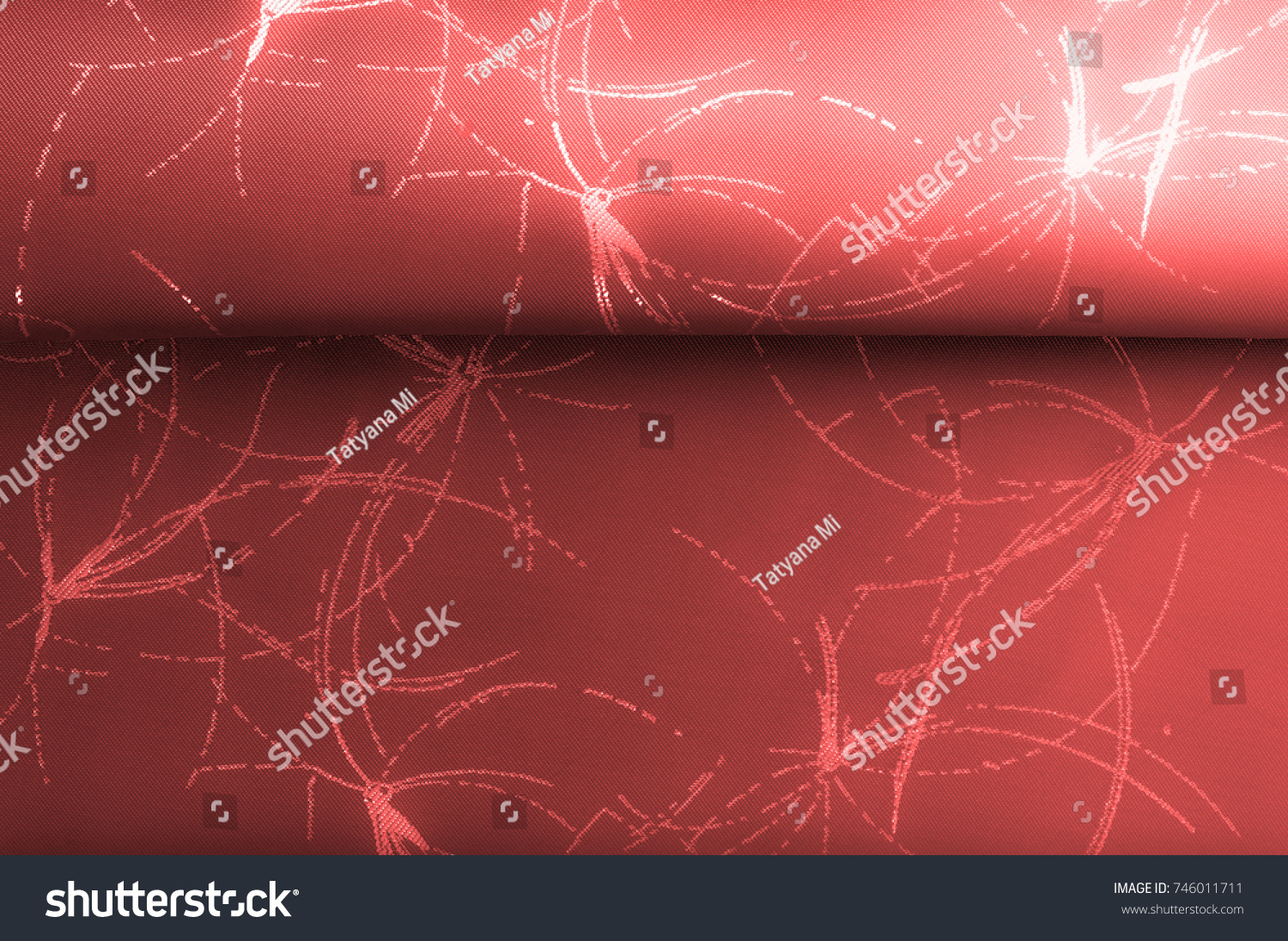 Background texture, pattern. Silk fabric is red with a pattern. Add an exotic flash to your look with this Persian red abstract printed font SIlk Charmeuse. Bold in warm colors #746011711
