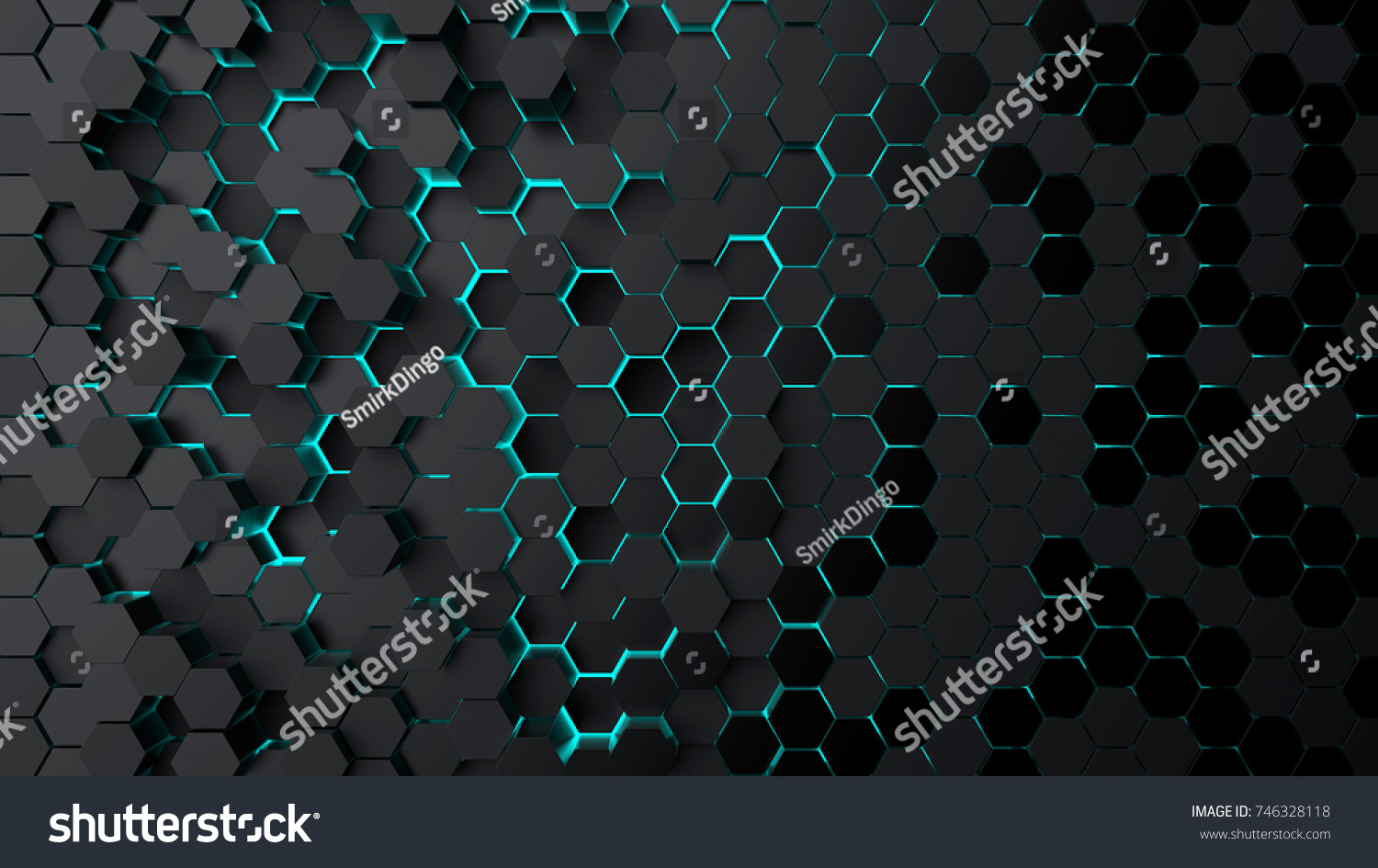 Abstract technological hexagonal background. 3d rendering #746328118