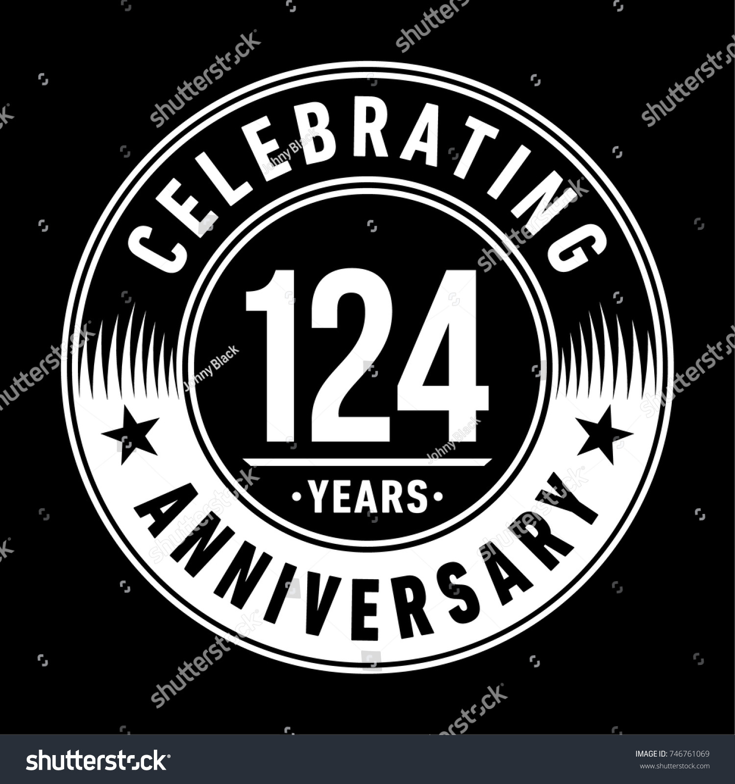 124 Years Anniversary Logo Template Vector And Royalty Free Stock