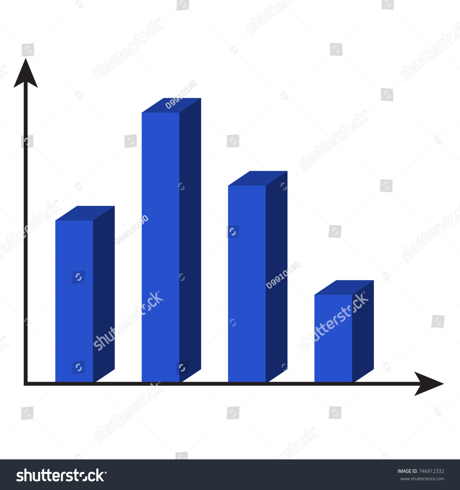 Template 3d chart. Info isometric element, Royalty Free Stock Photo