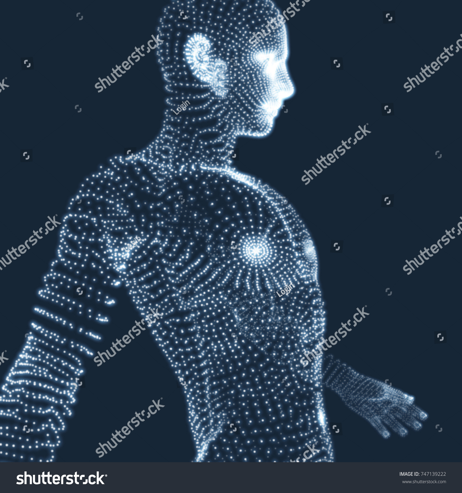 3D Model of Man. Human Body. Design Element. - Royalty Free Stock ...