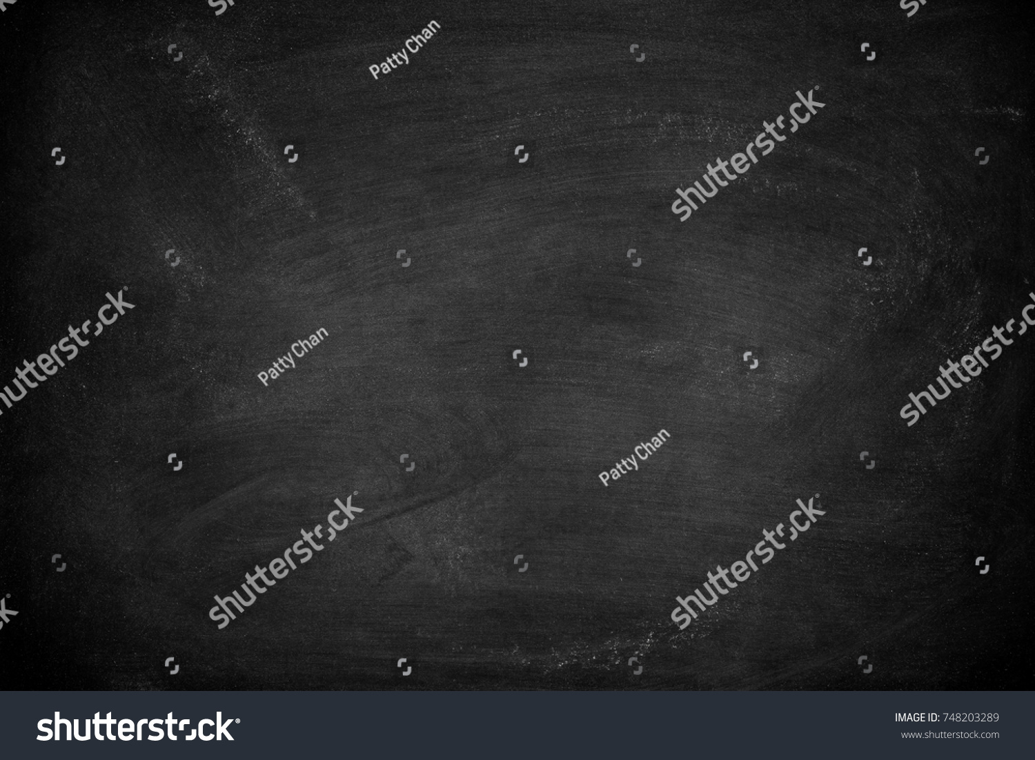 Abstract Chalk rubbed out on blackboard or chalkboard texture. clean school board for background or copy space for add text message.  #748203289