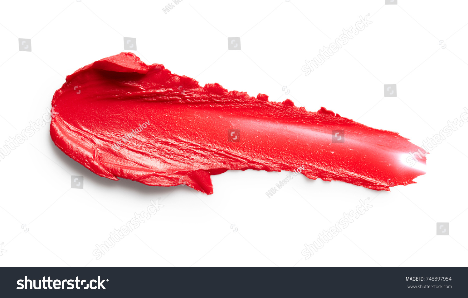 Red lipstick stroke isolated on white background #748897954