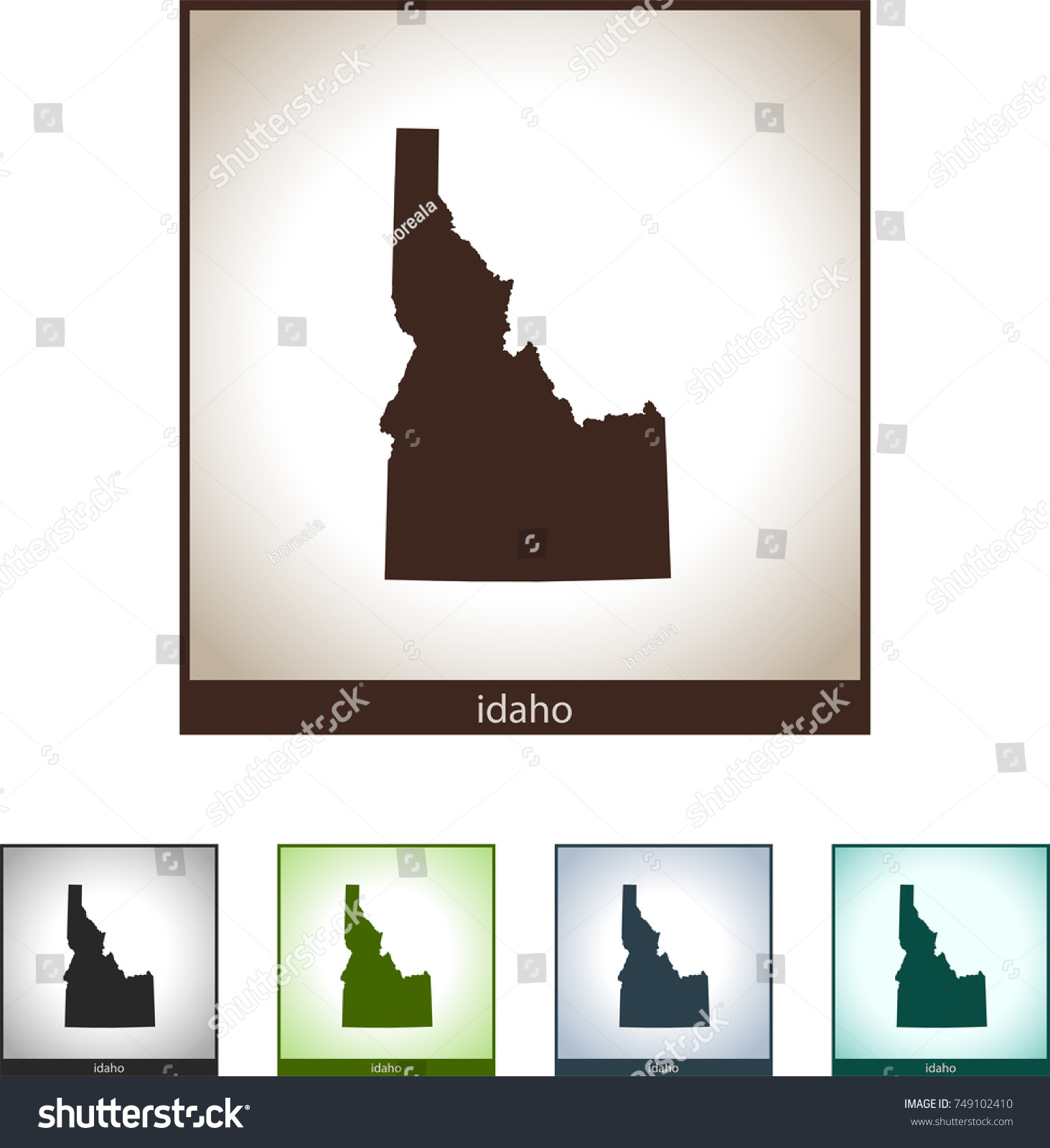 Map Of Idaho Royalty Free Stock Vector 749102410