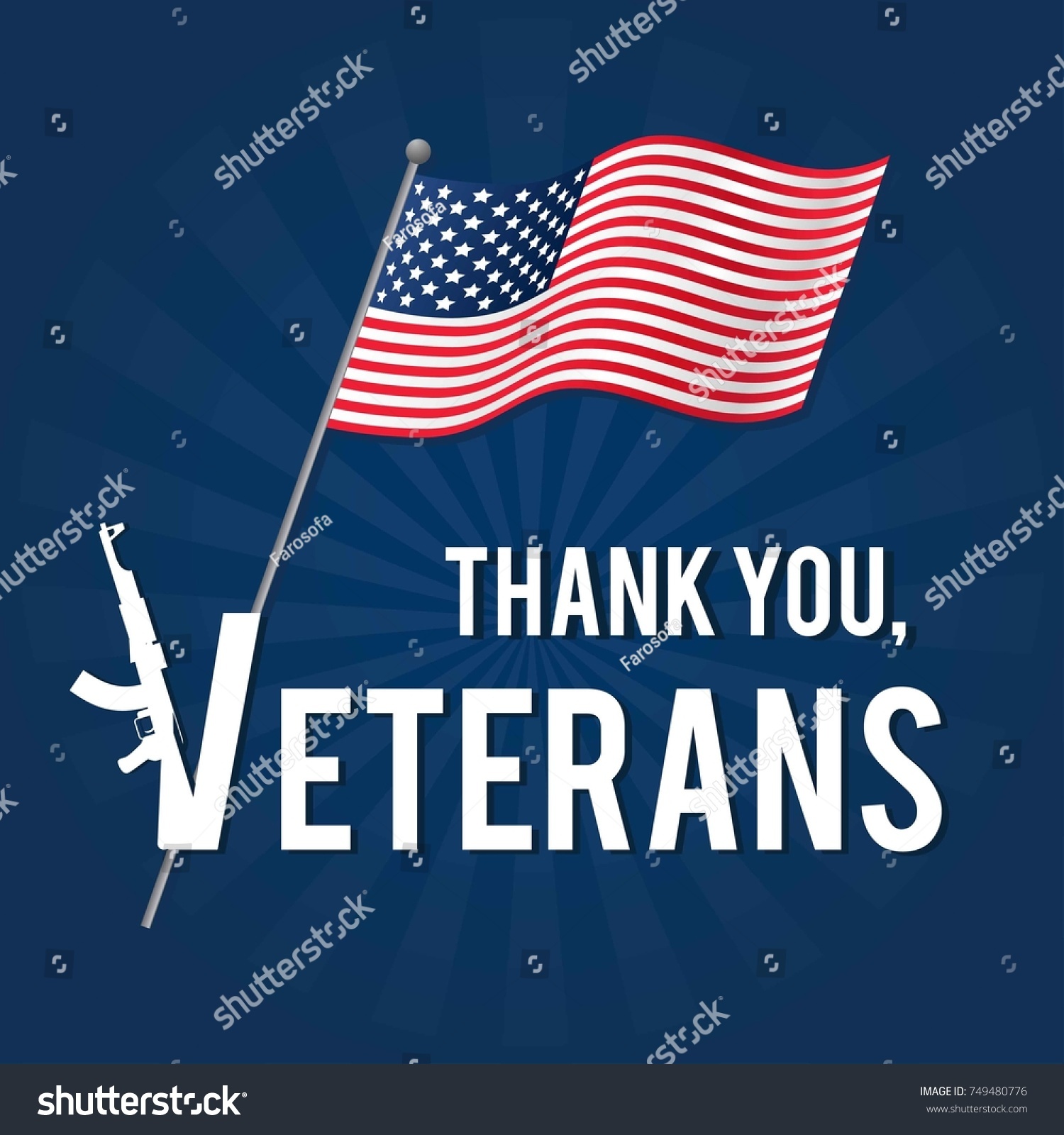 Thank you, Veterans Vector illustration. Us flag - Royalty Free Stock ...