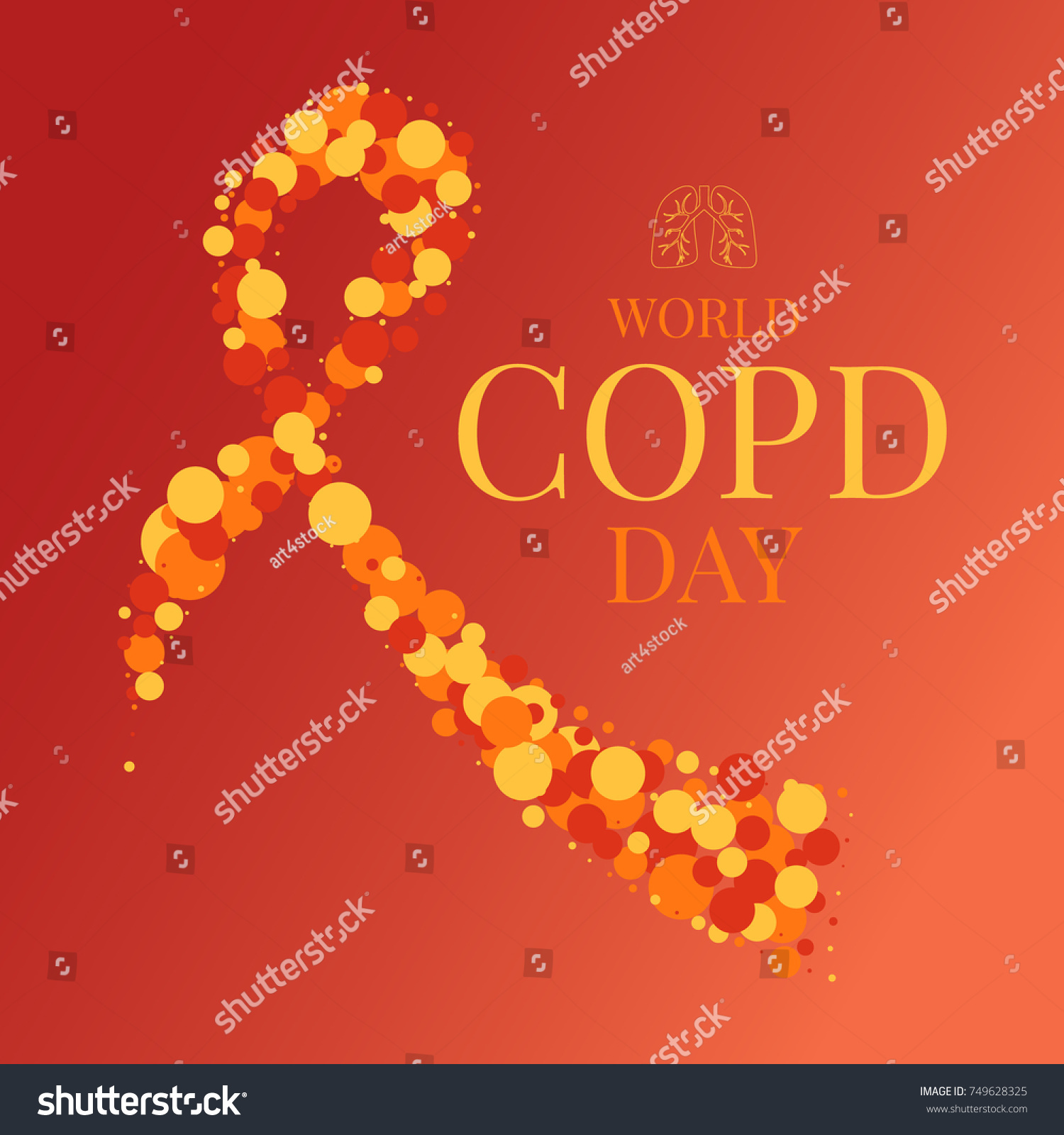 World COPD day poster with an orange ribbon made - Royalty Free Stock ...