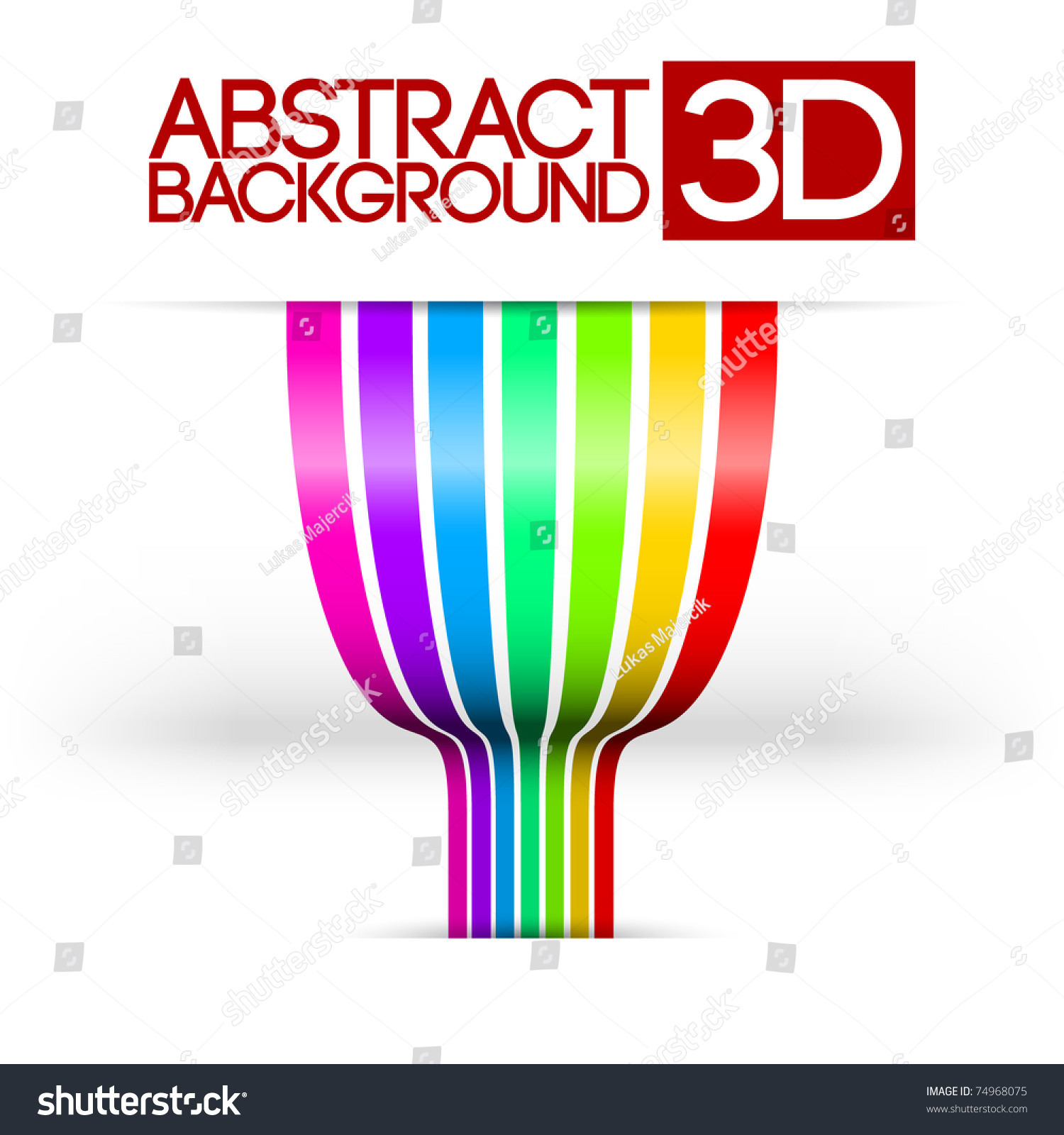 Abstract 3d rainbow colorful stripes vector background #74968075