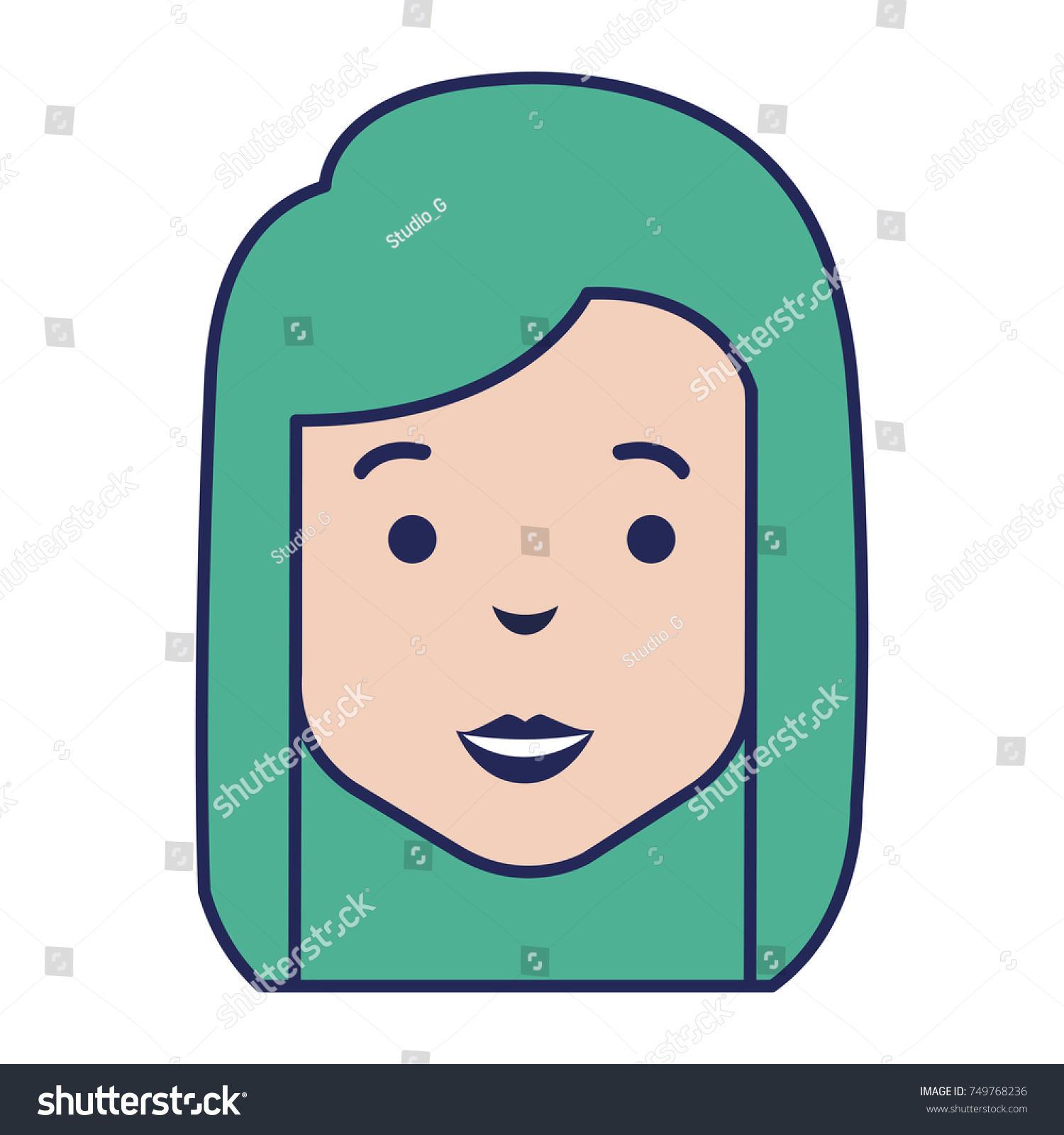 beautiful woman head avatar character #749768236