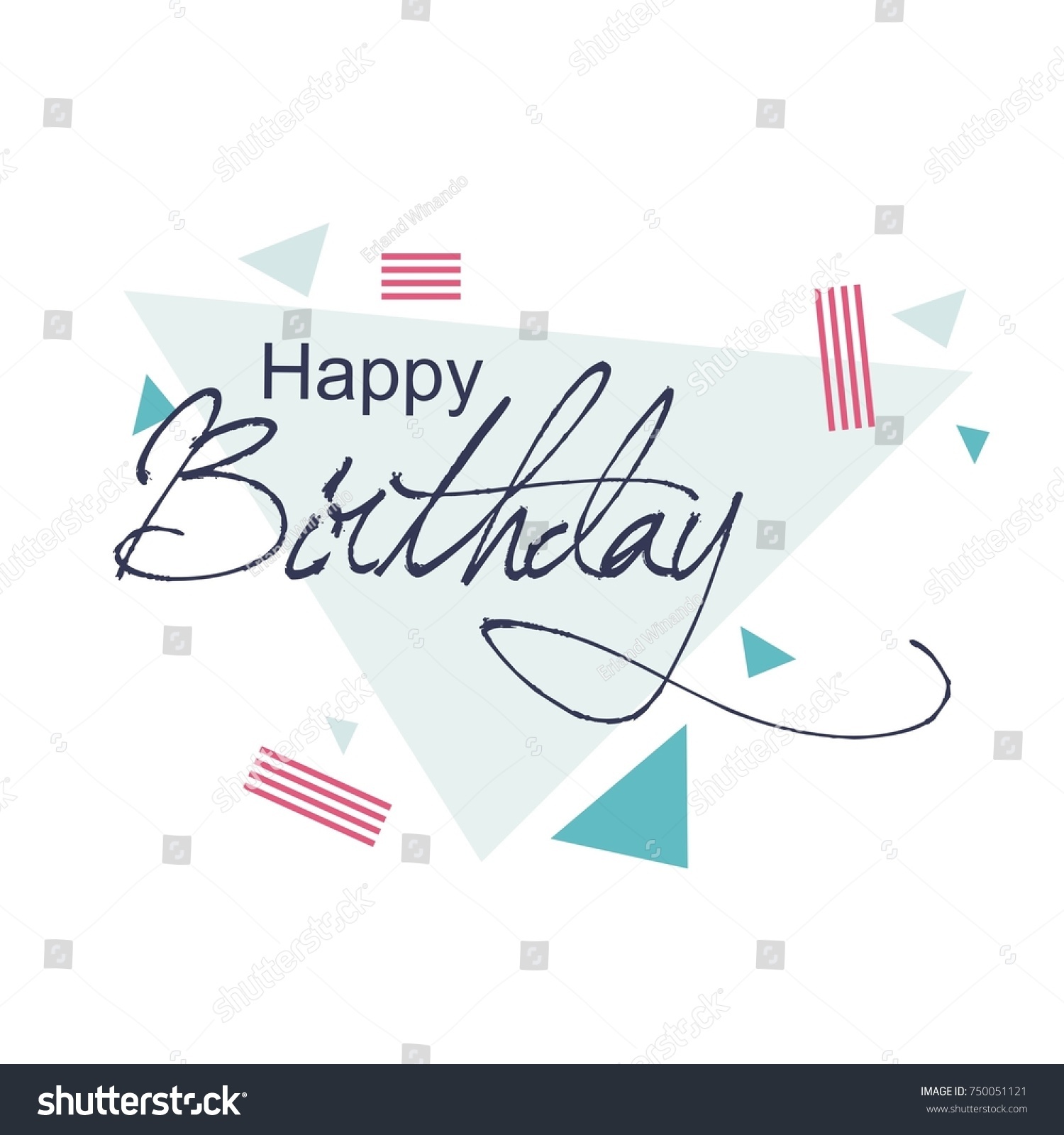 Happy Birthday greeting card with lettering design #750051121