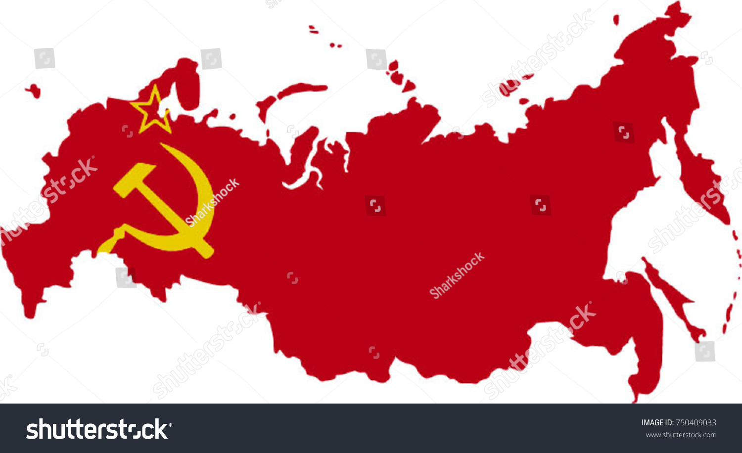 Soviet Union USSR flag map - Royalty Free Stock Vector 750409033