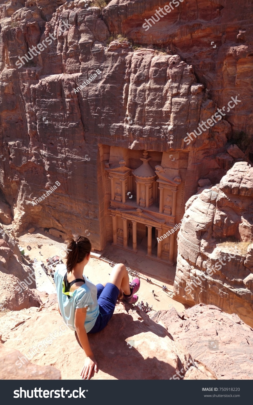 Amazing ancient city of "Petra", "Al-Khazneh" temple, Jordan #750918220