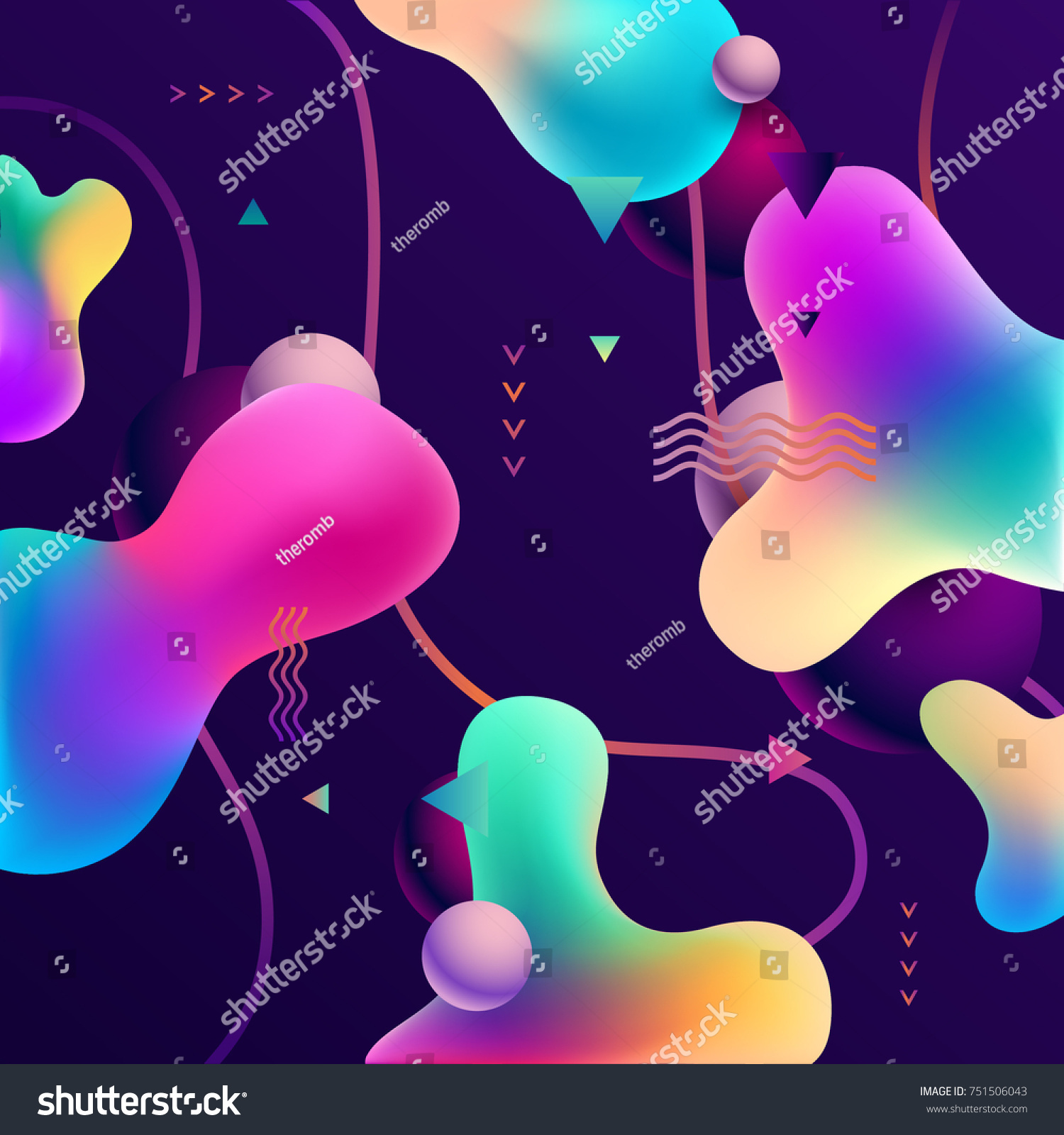 Abstract background with balls and liquid colored spots #751506043